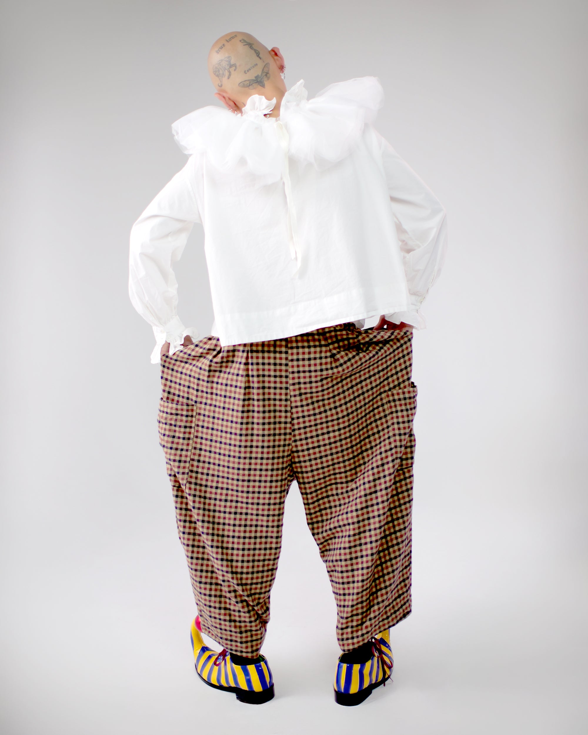 Lucky Pierrot Pant in Teddy Plaid
