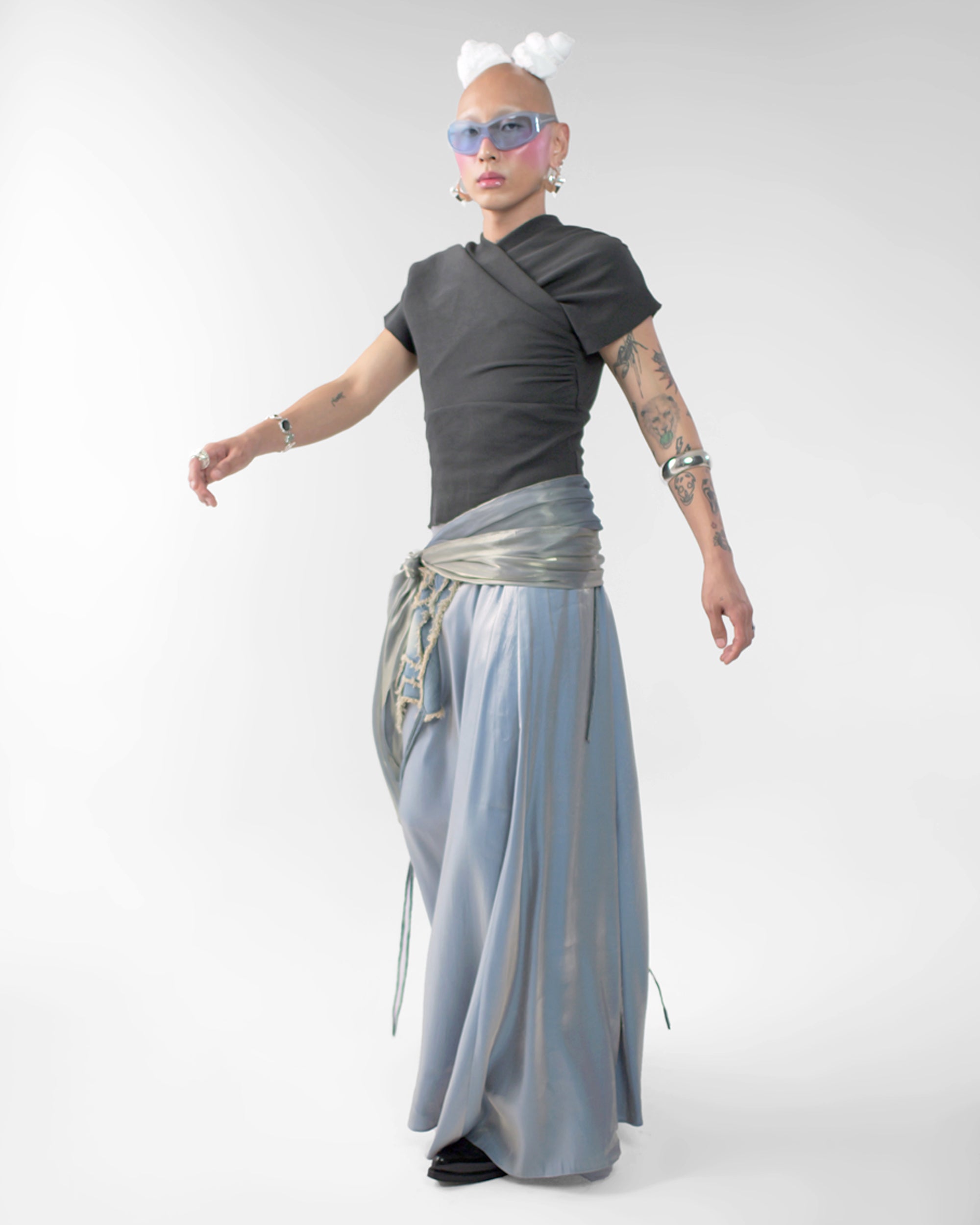 Kimono Ribbed Top in Stone