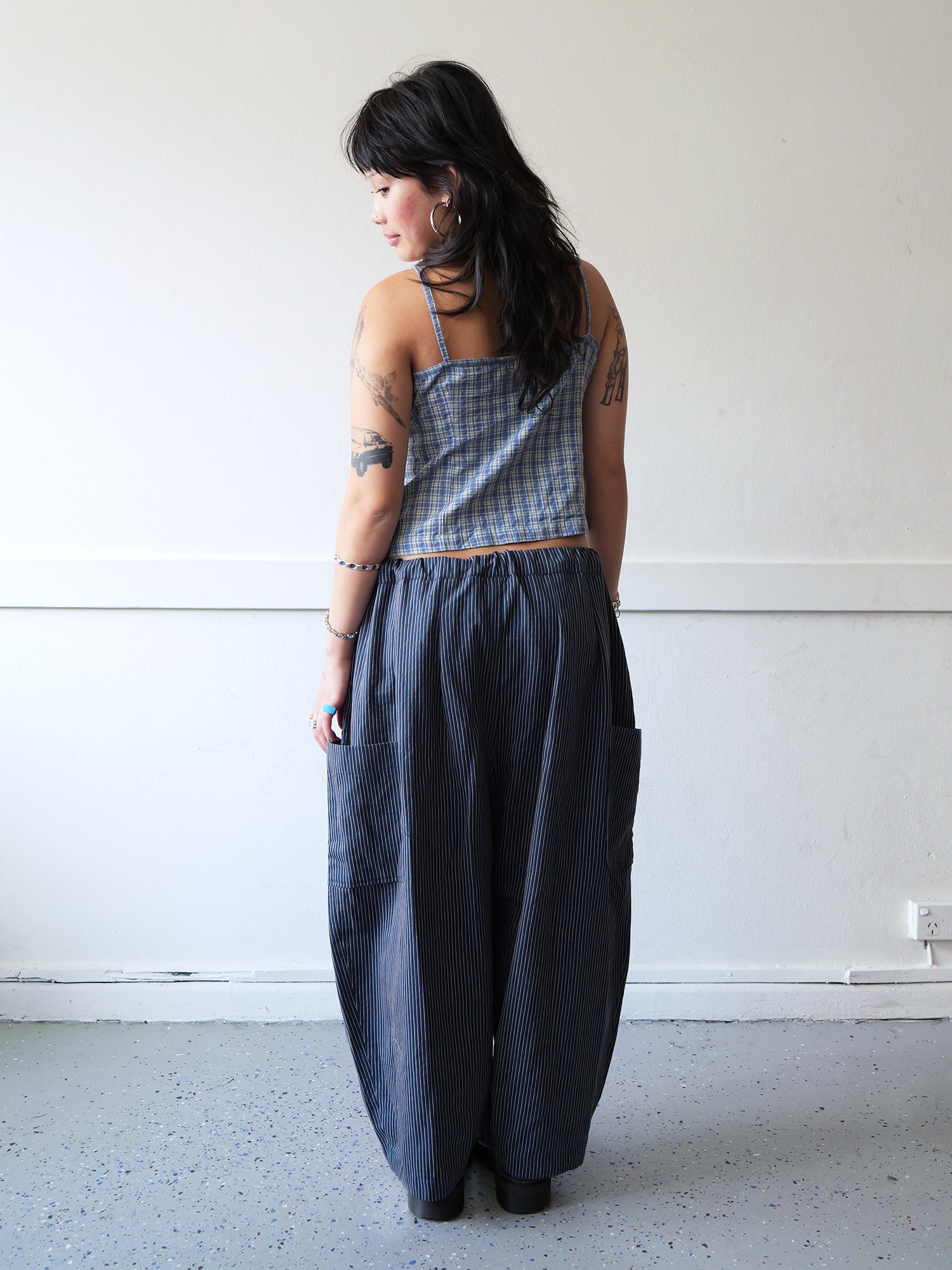 Lucky Pierrot Pant in Blue Steel Stripe