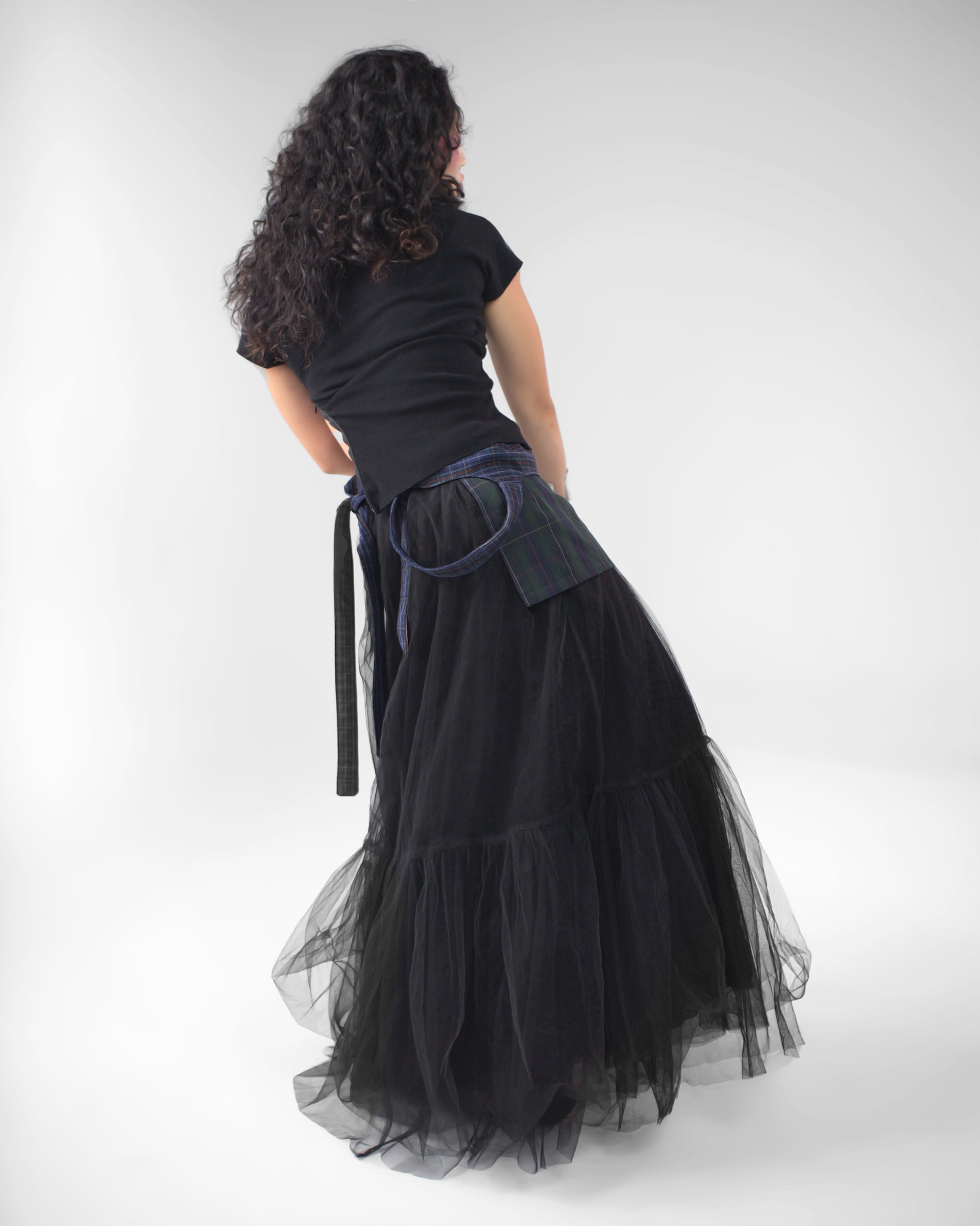 Kimono Ribbed Top in Black