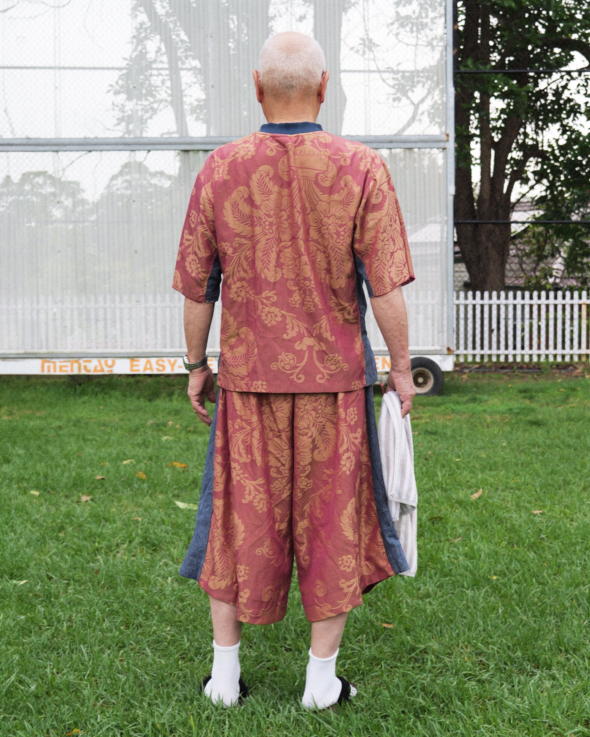 Hiro Jersey Top in Jacquard / Hemp Pinstripe