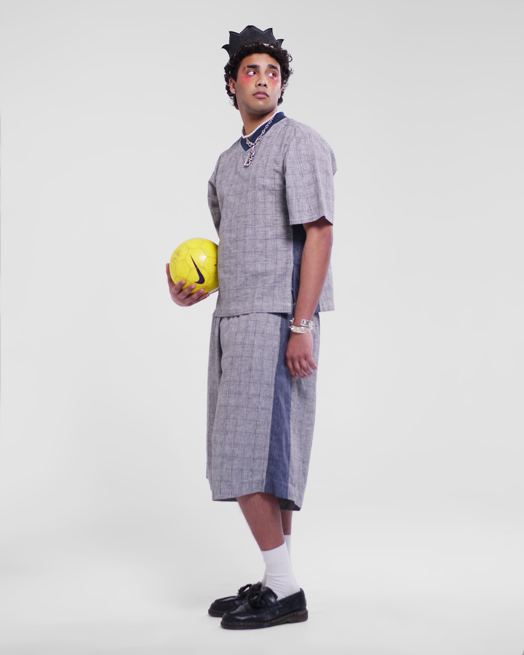 Hiro Shorts in Grey Houndstooth