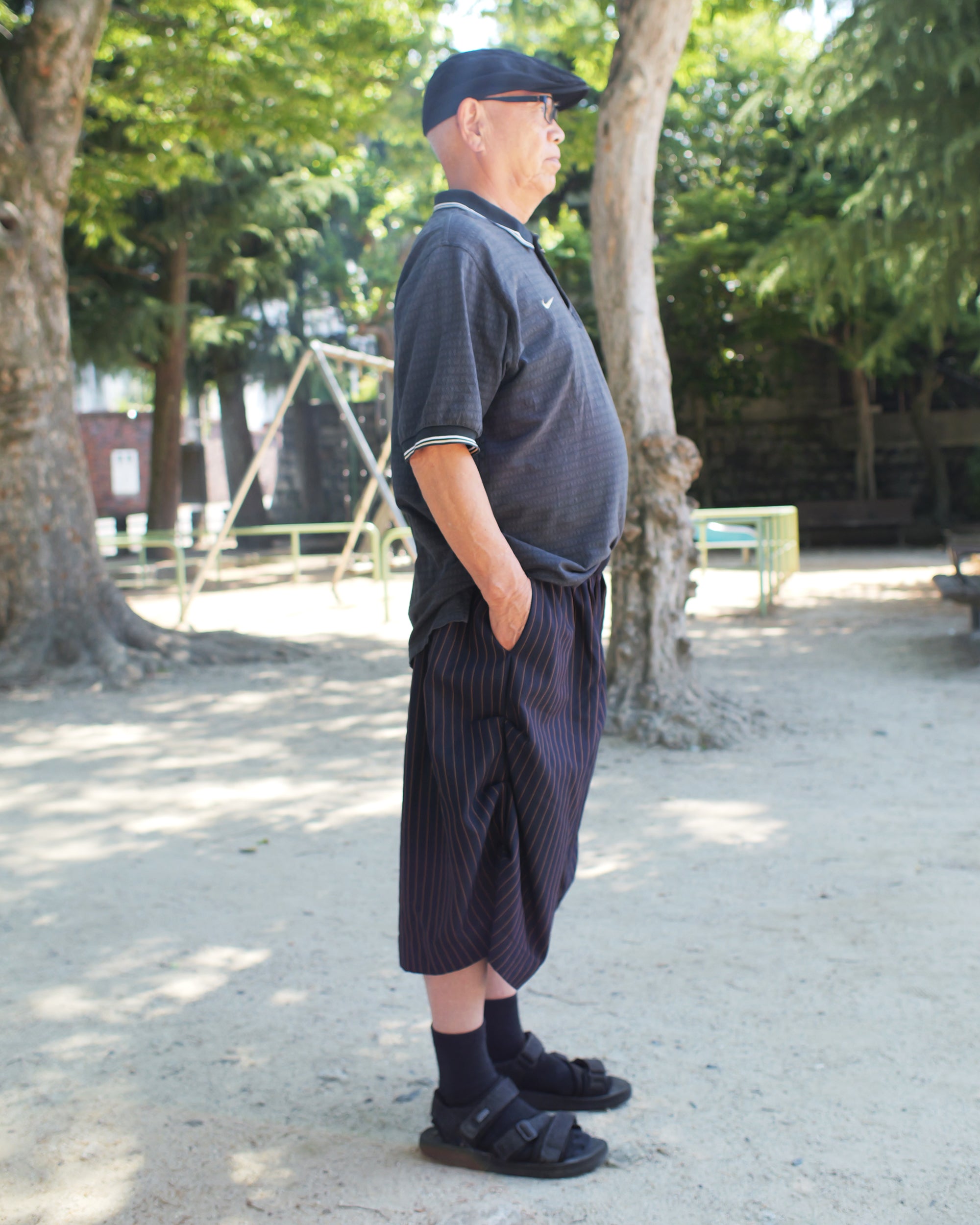 Kenji Shorts in Navy Pinstripe