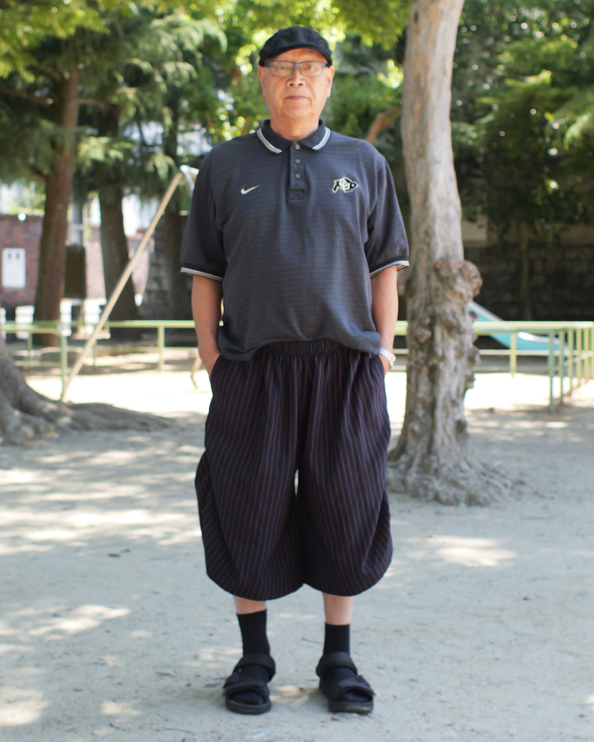 Kenji Shorts in Navy Pinstripe
