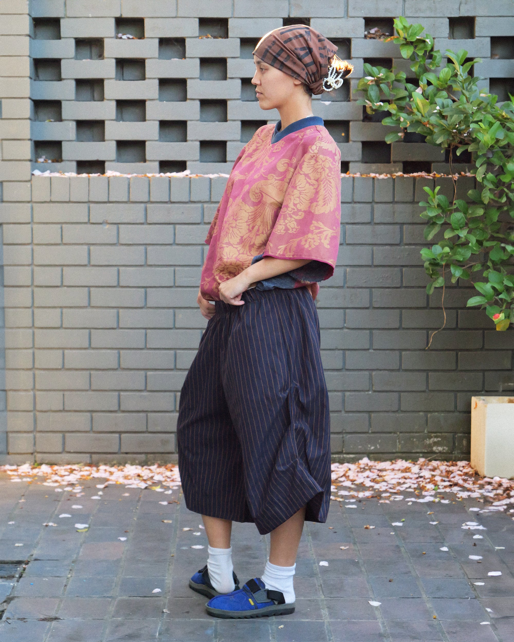 Kenji Shorts in Navy Pinstripe