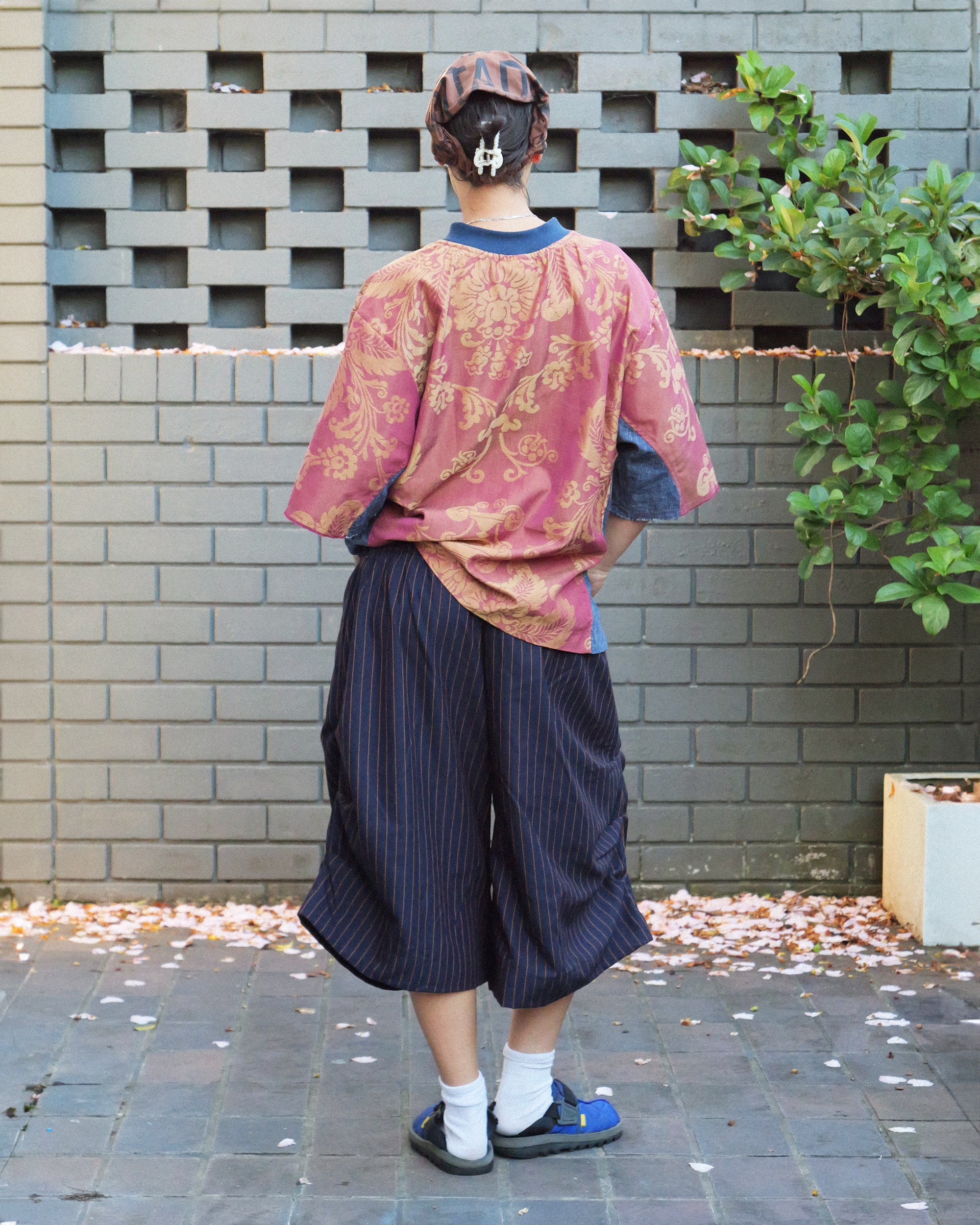 Kenji Shorts in Navy Pinstripe