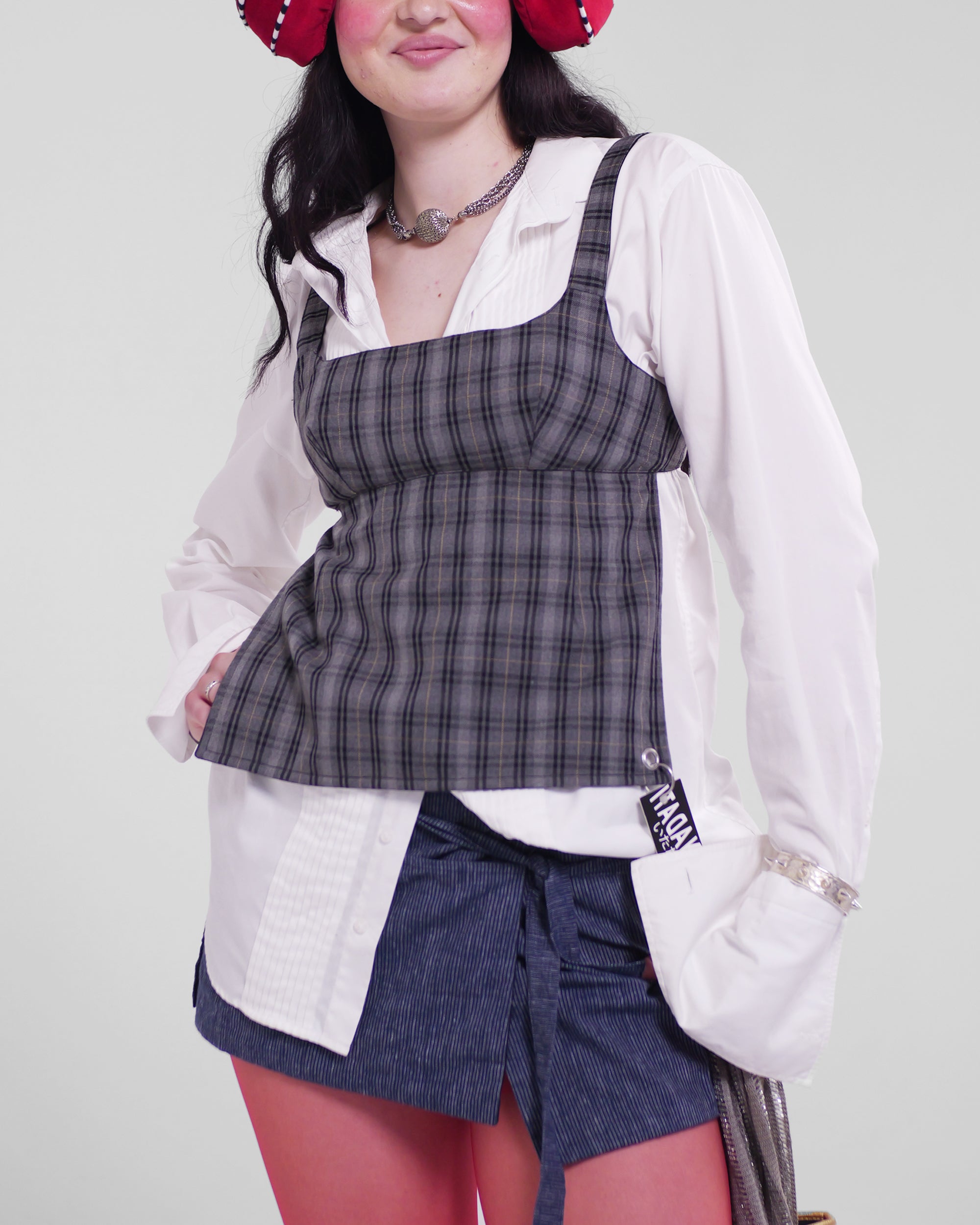 Hiro Apron in Hemp Pinstripe