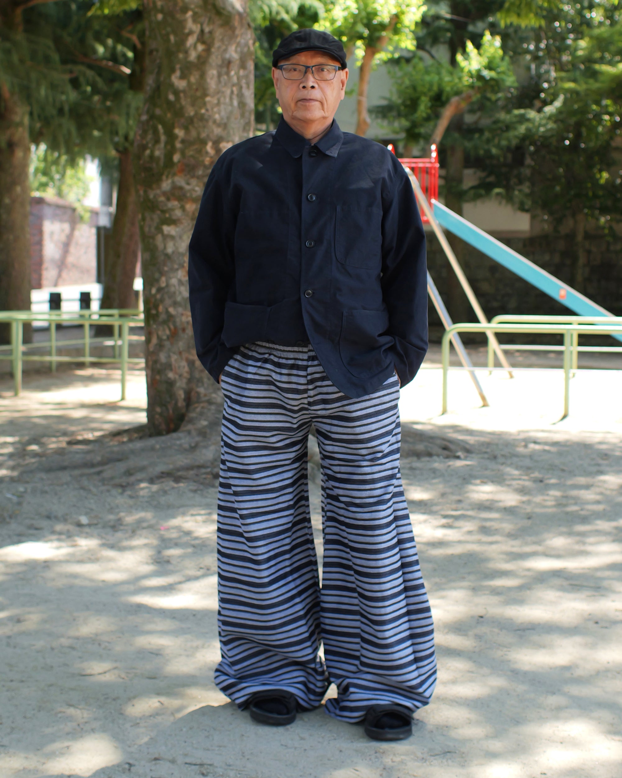 Puff Pant in Denim Stripe