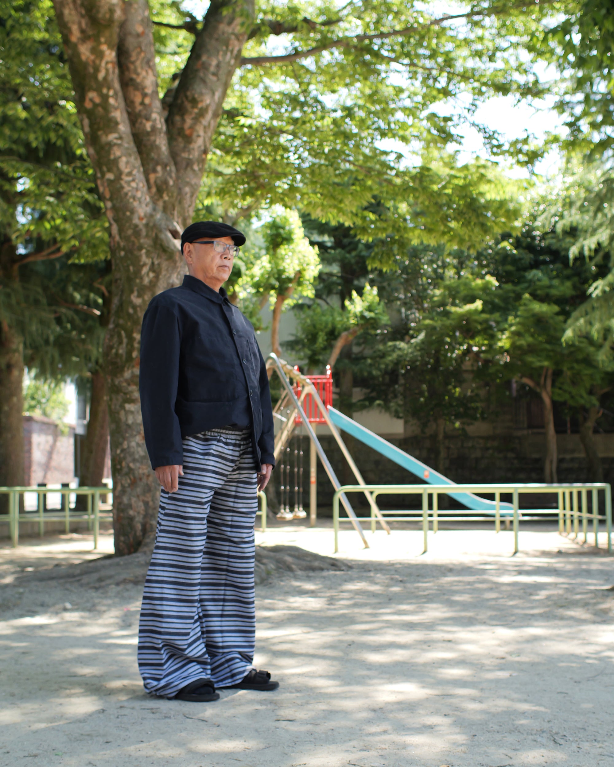 Puff Pant in Denim Stripe