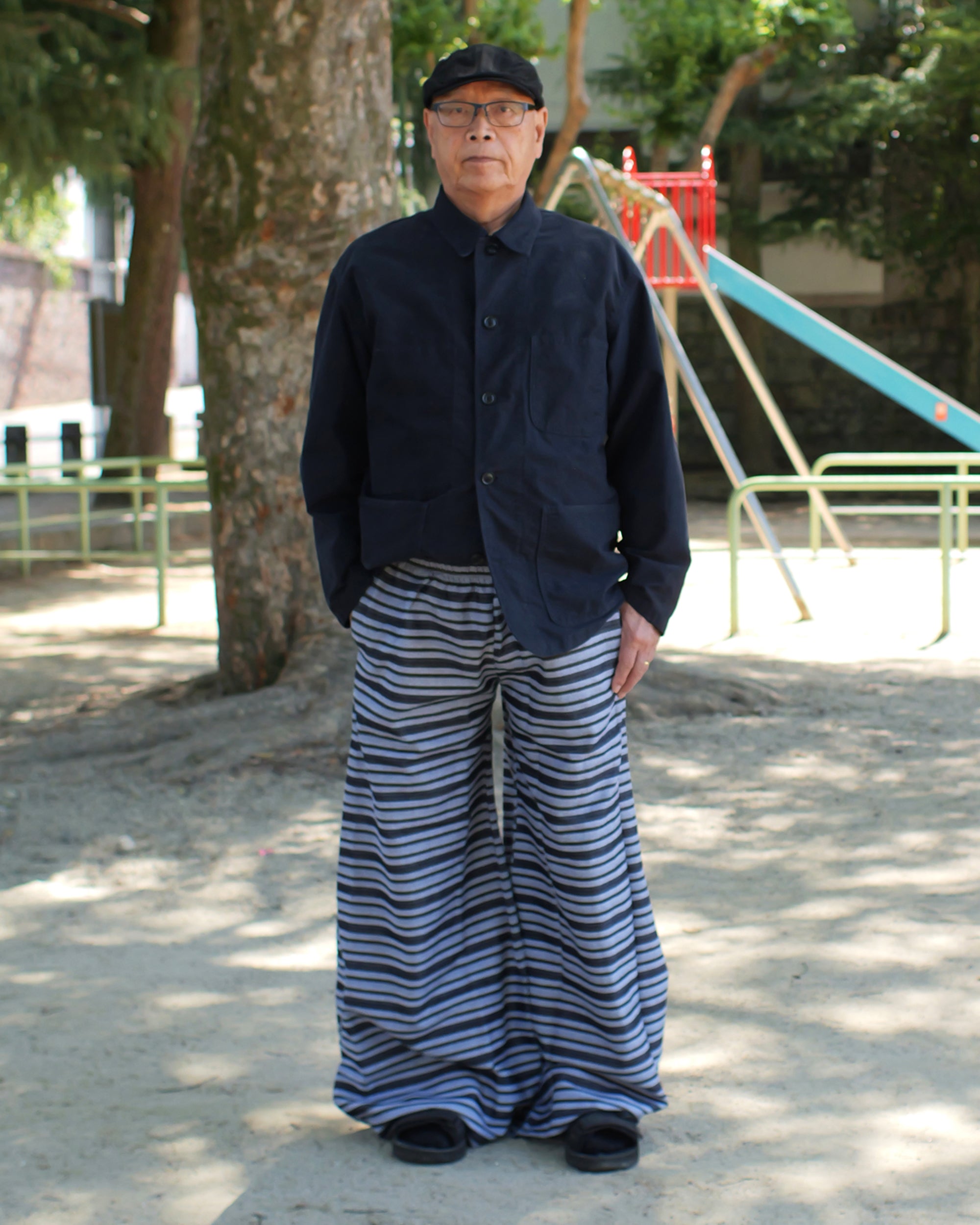 Puff Pant in Denim Stripe