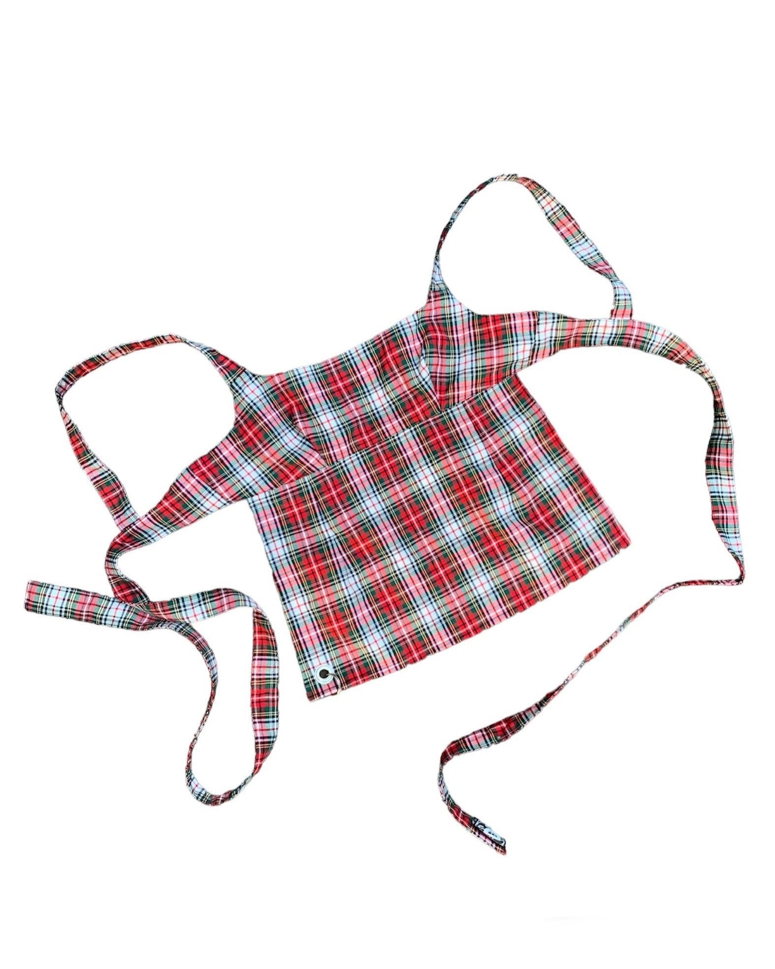 Obi Reversible Top in Red/Grey Pinstripe