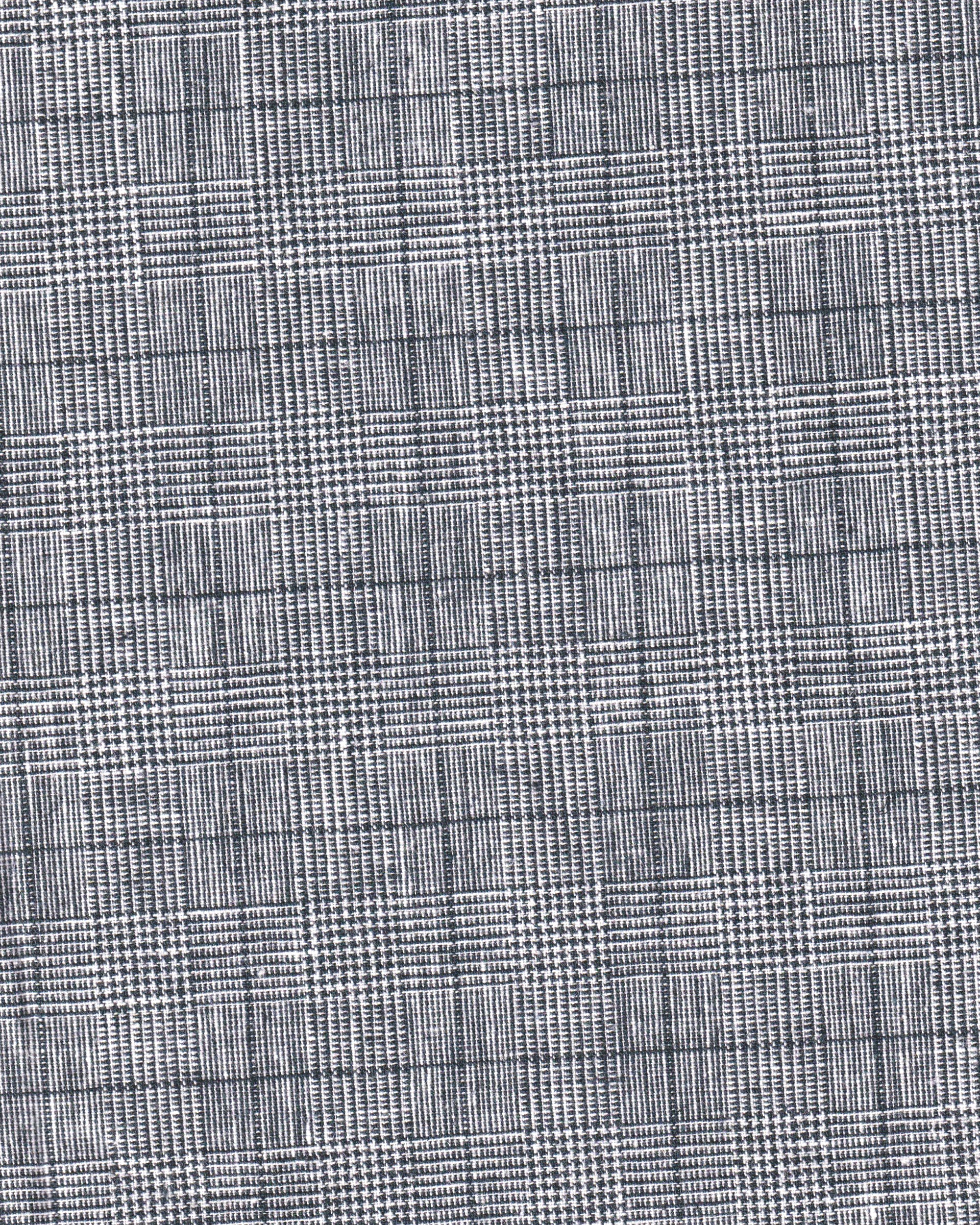 Hiro Jersey Top in Grey Plaid