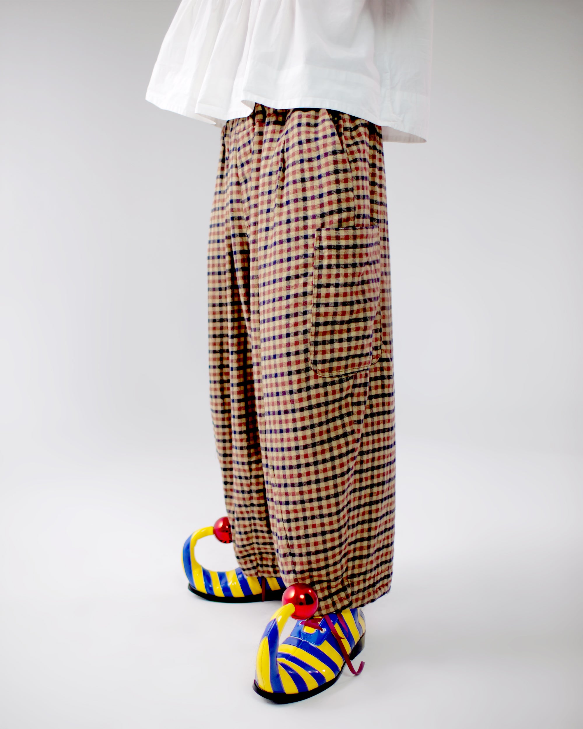 Lucky Pierrot Pant in Teddy Plaid