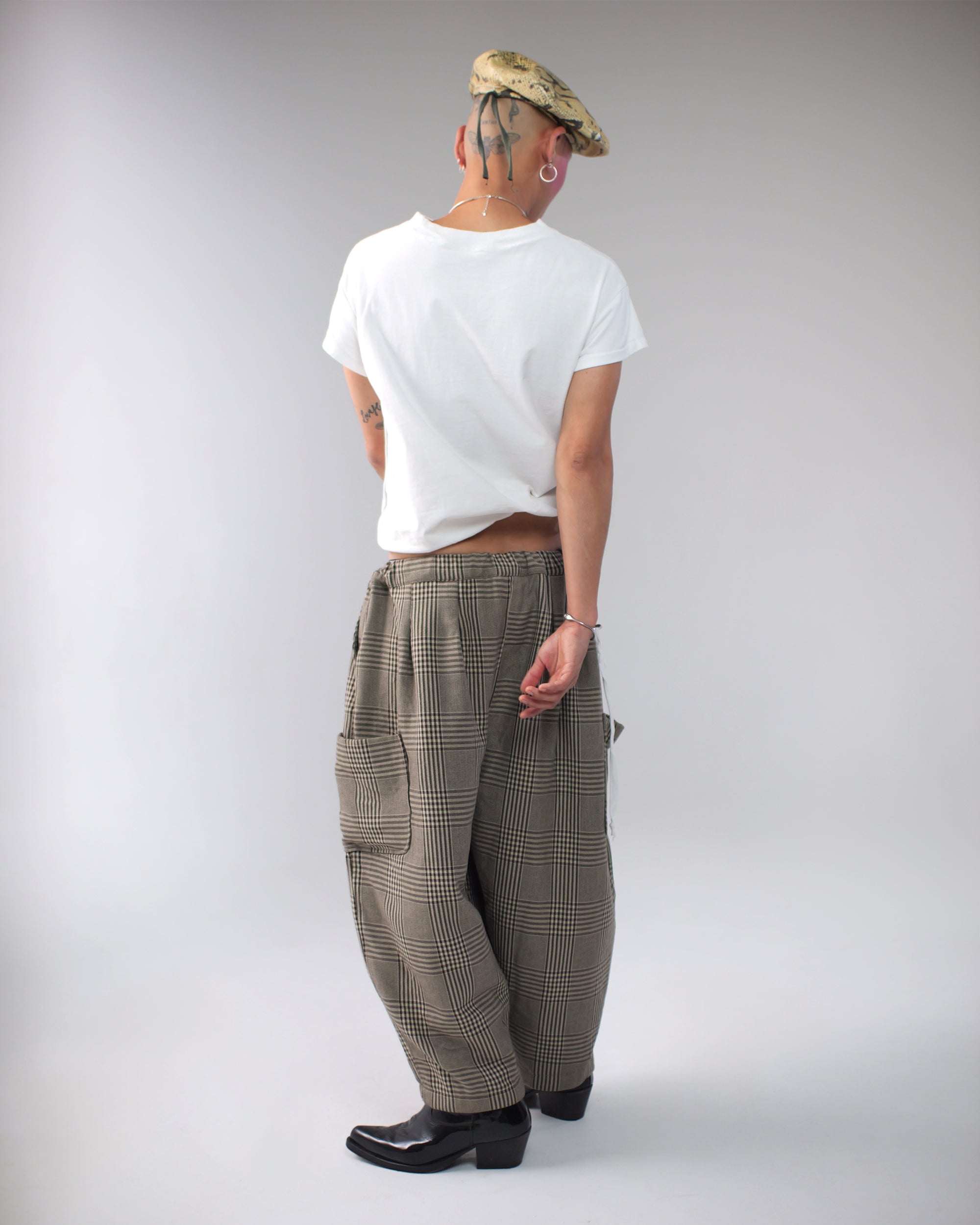 Lucky Pierrot Pant in Coffee Plaid