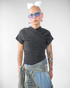 Kimono Ribbed Top in Stone