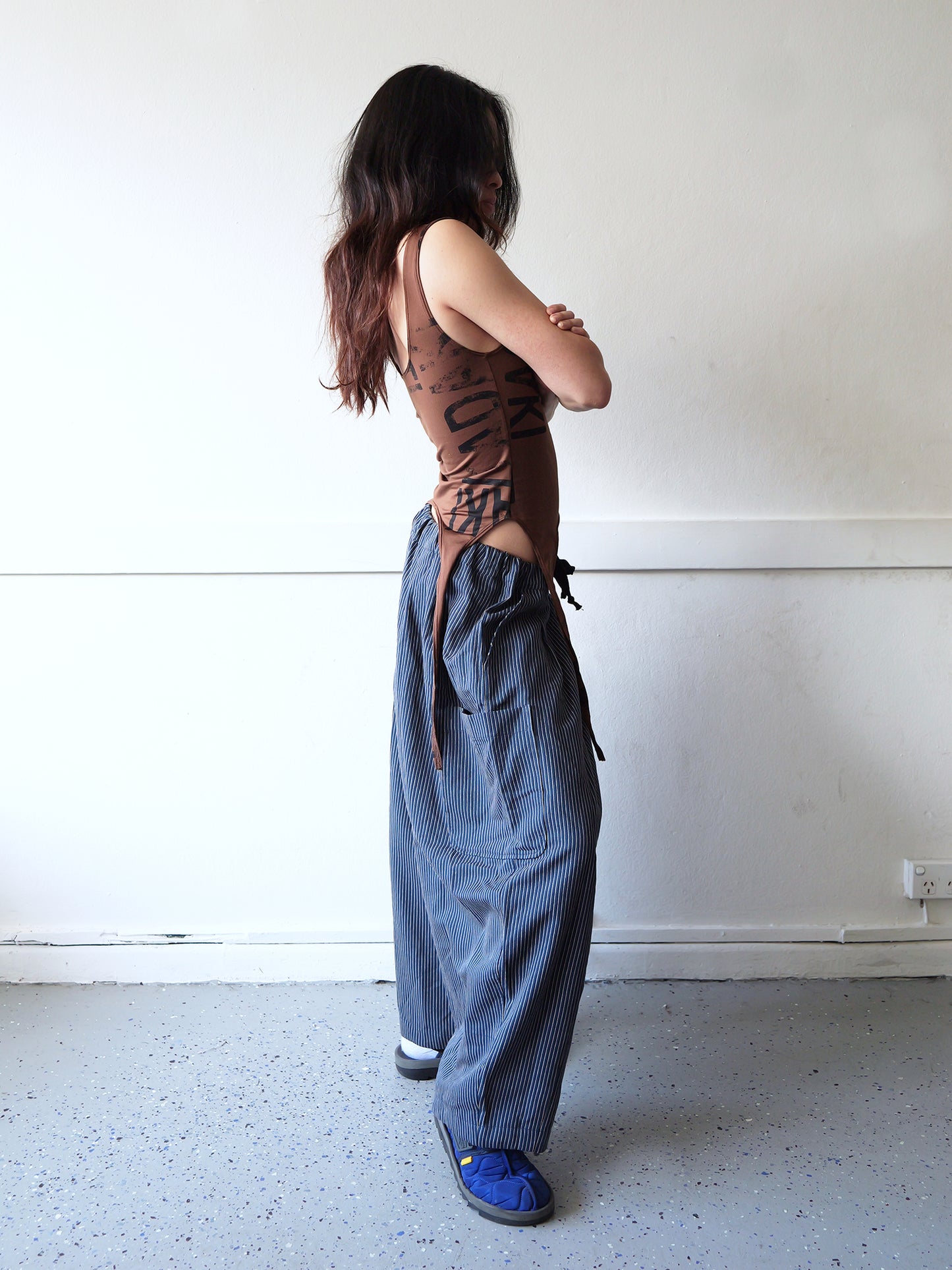 Lucky Pierrot Pant in Blue Steel Stripe