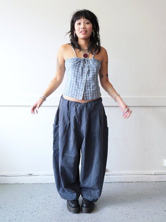 Lucky Pierrot Pant in Blue Steel Stripe