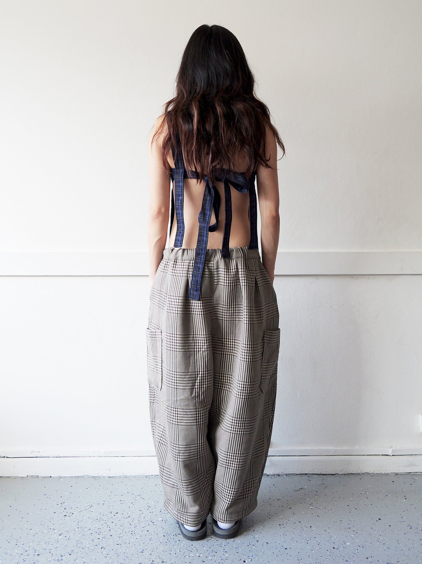 Lucky Pierrot Pant in Coffee Plaid