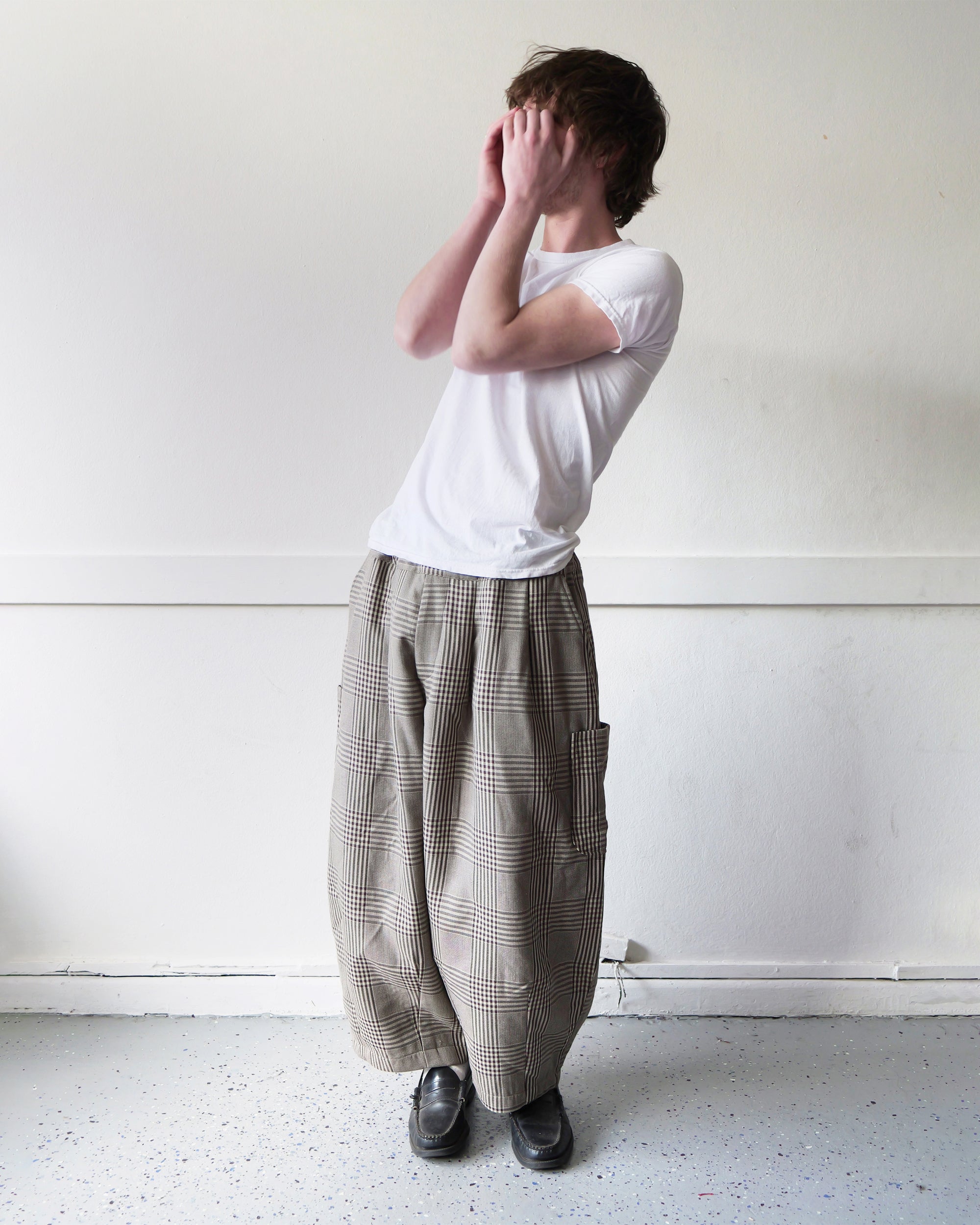 Lucky Pierrot Pant in Coffee Plaid