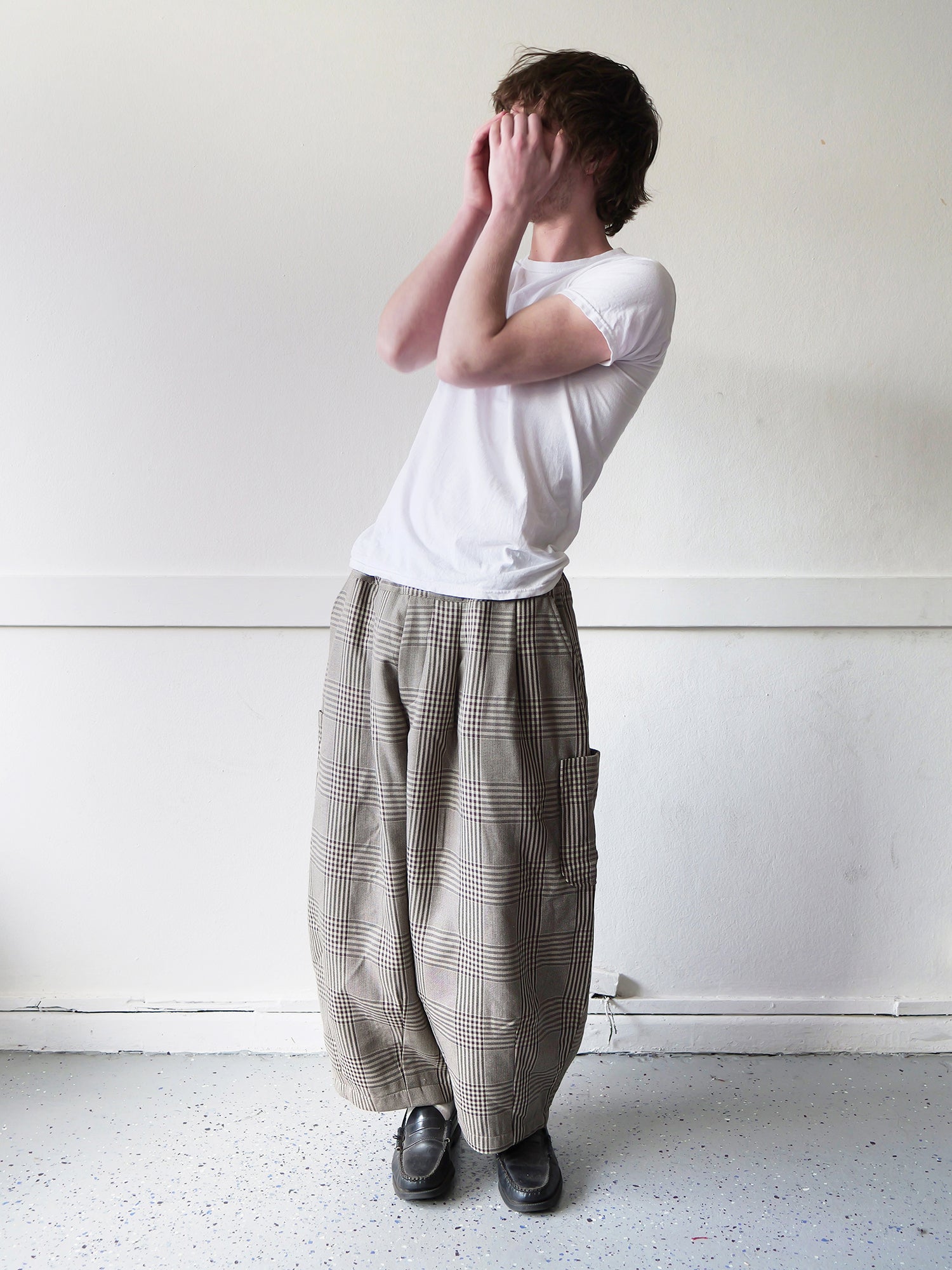 Lucky Pierrot Pant in Coffee Plaid