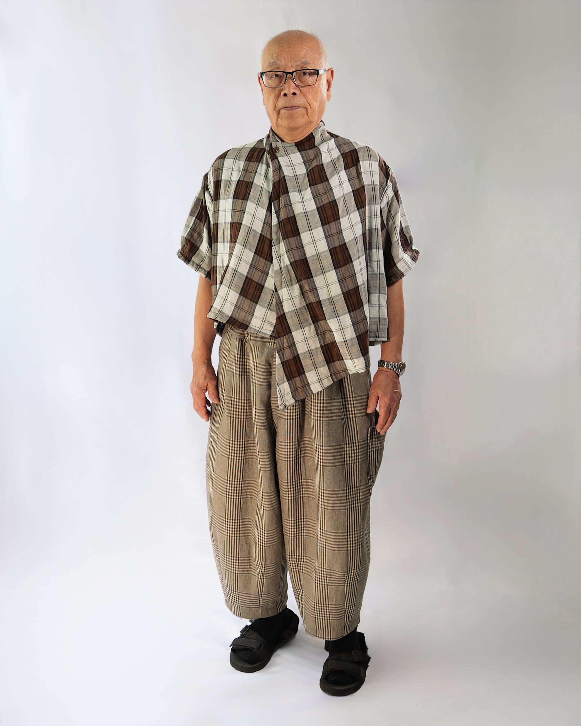 Lucky Pierrot Pant in Coffee Plaid