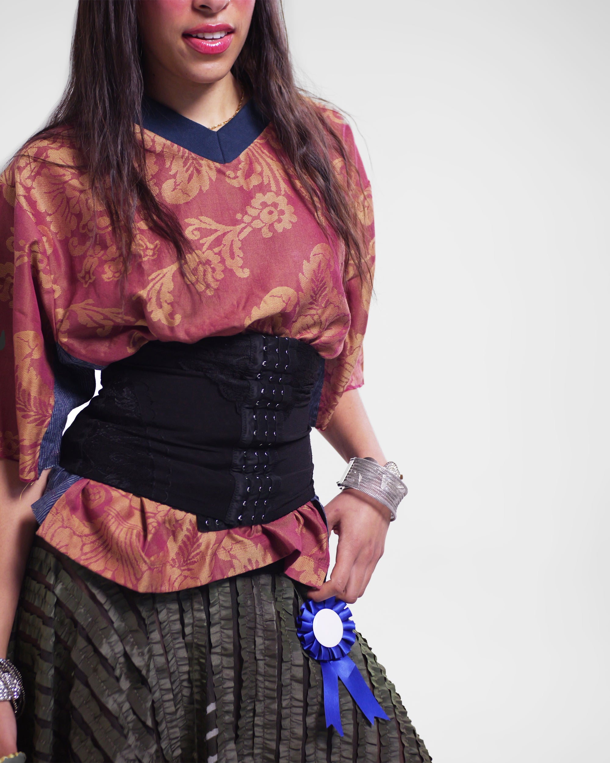 Hiro Jersey Top in Jacquard / Hemp Pinstripe