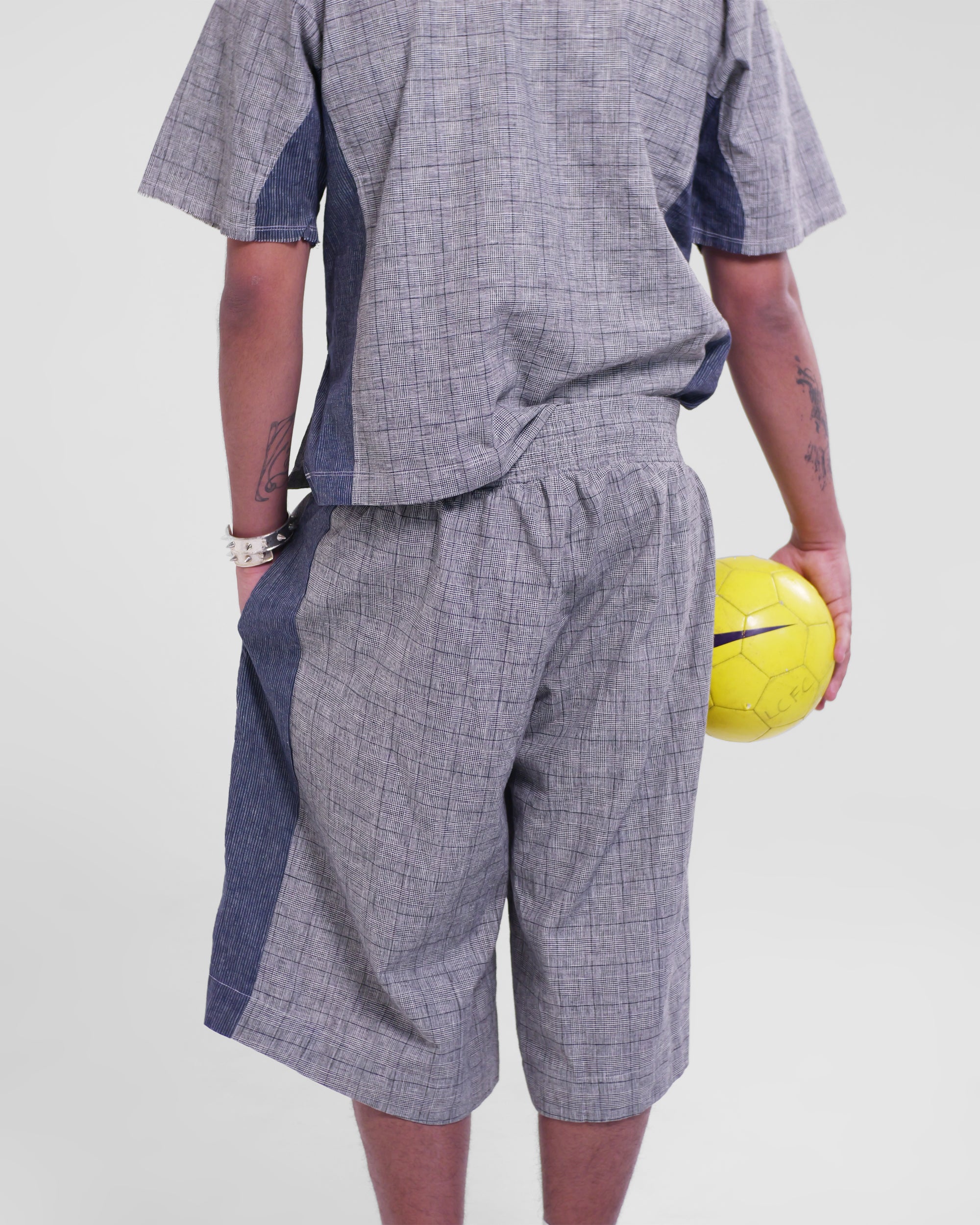 Hiro Shorts in Grey Houndstooth