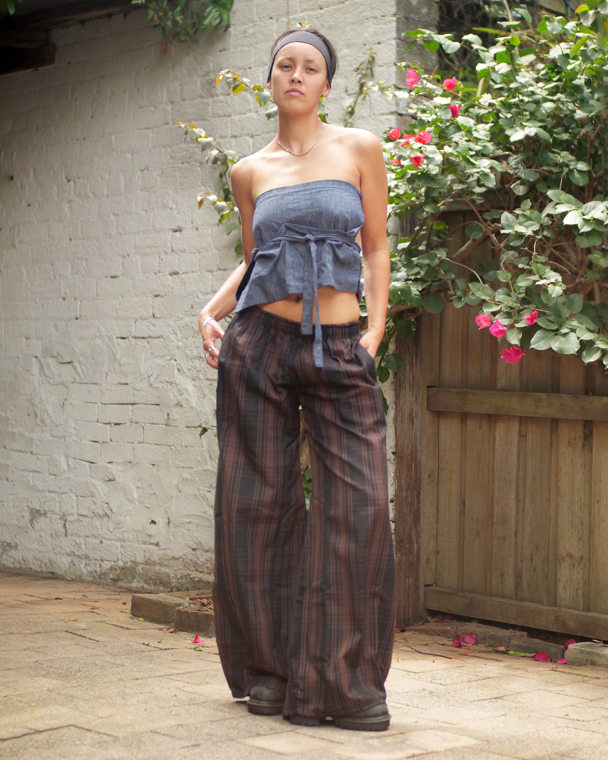 Puff Pant in Bark Tartan