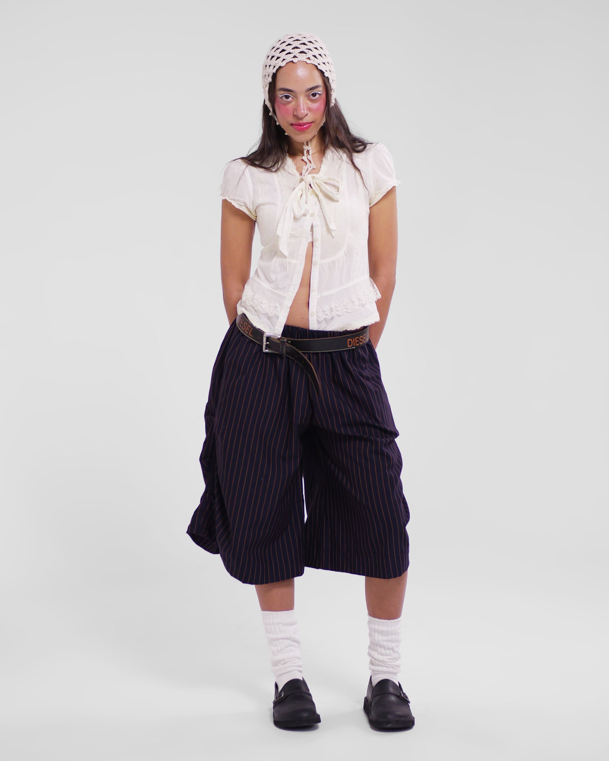 Kenji Shorts in Navy Pinstripe