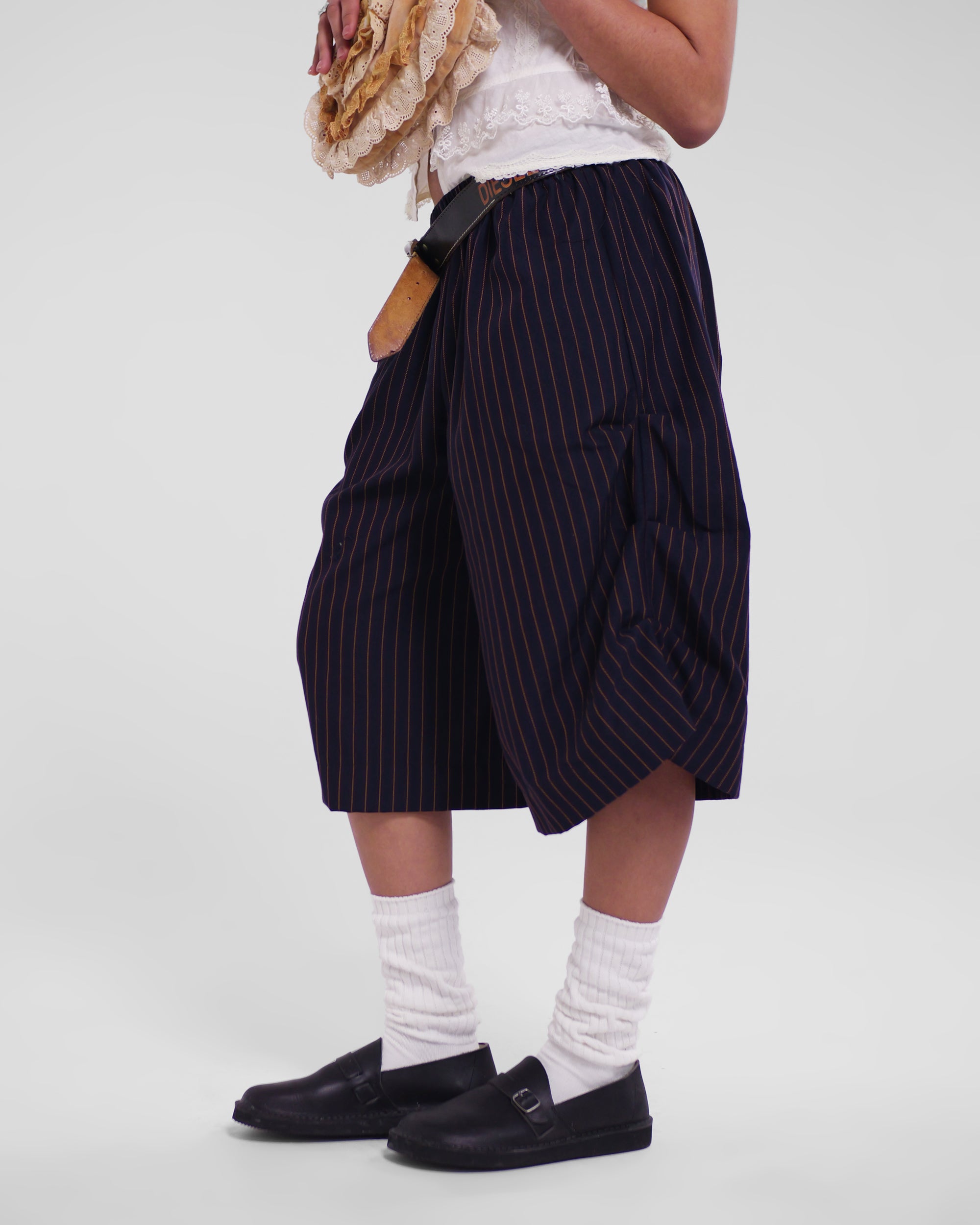 Kenji Shorts in Navy Pinstripe