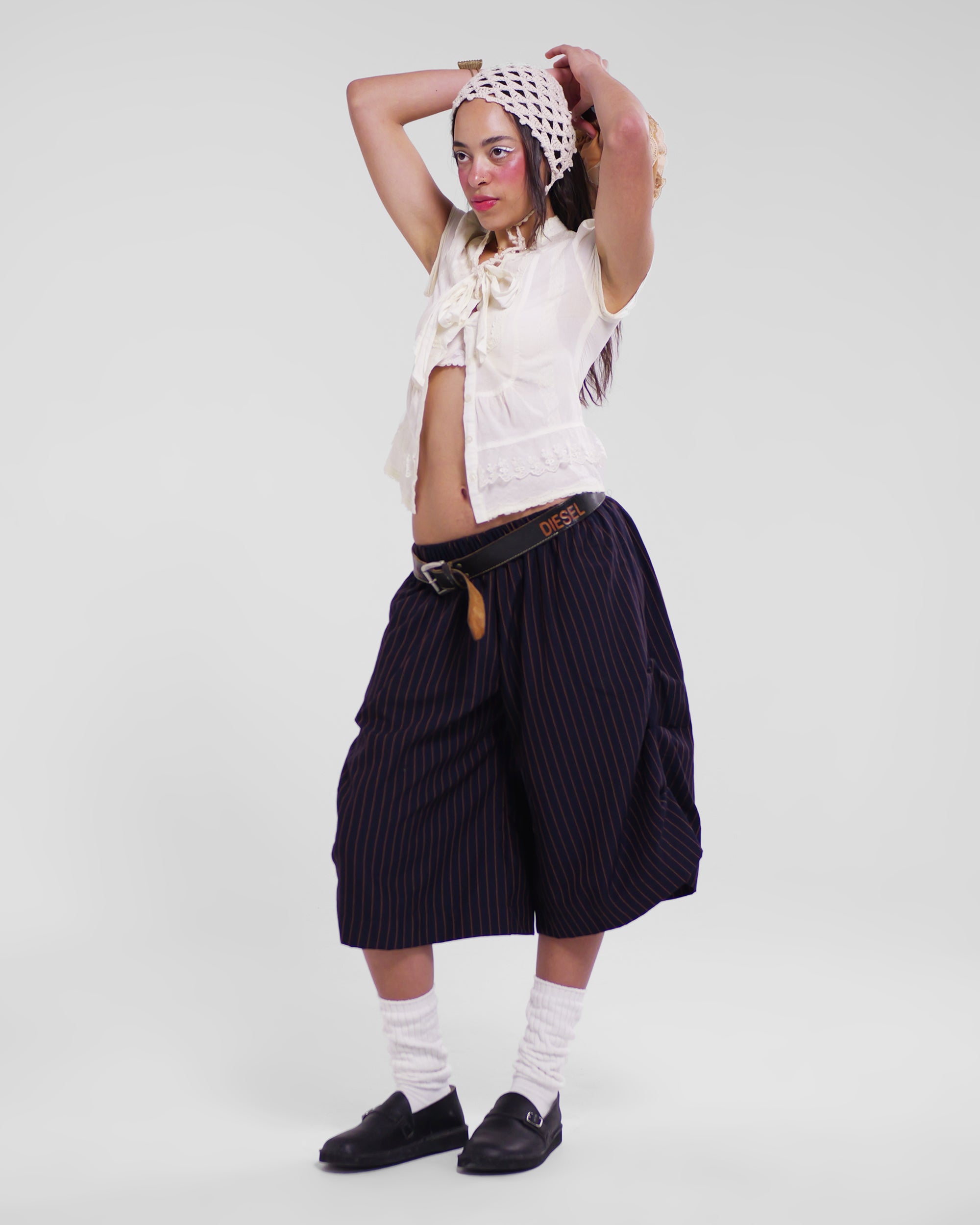Kenji Shorts in Navy Pinstripe