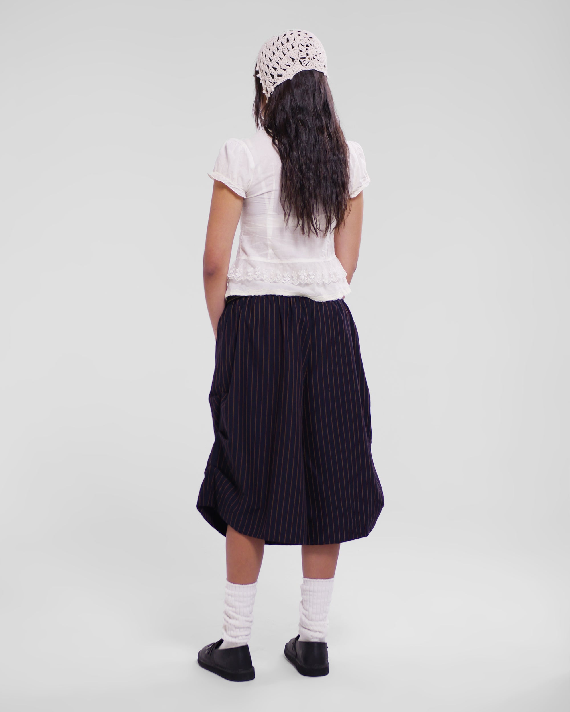 Kenji Shorts in Navy Pinstripe
