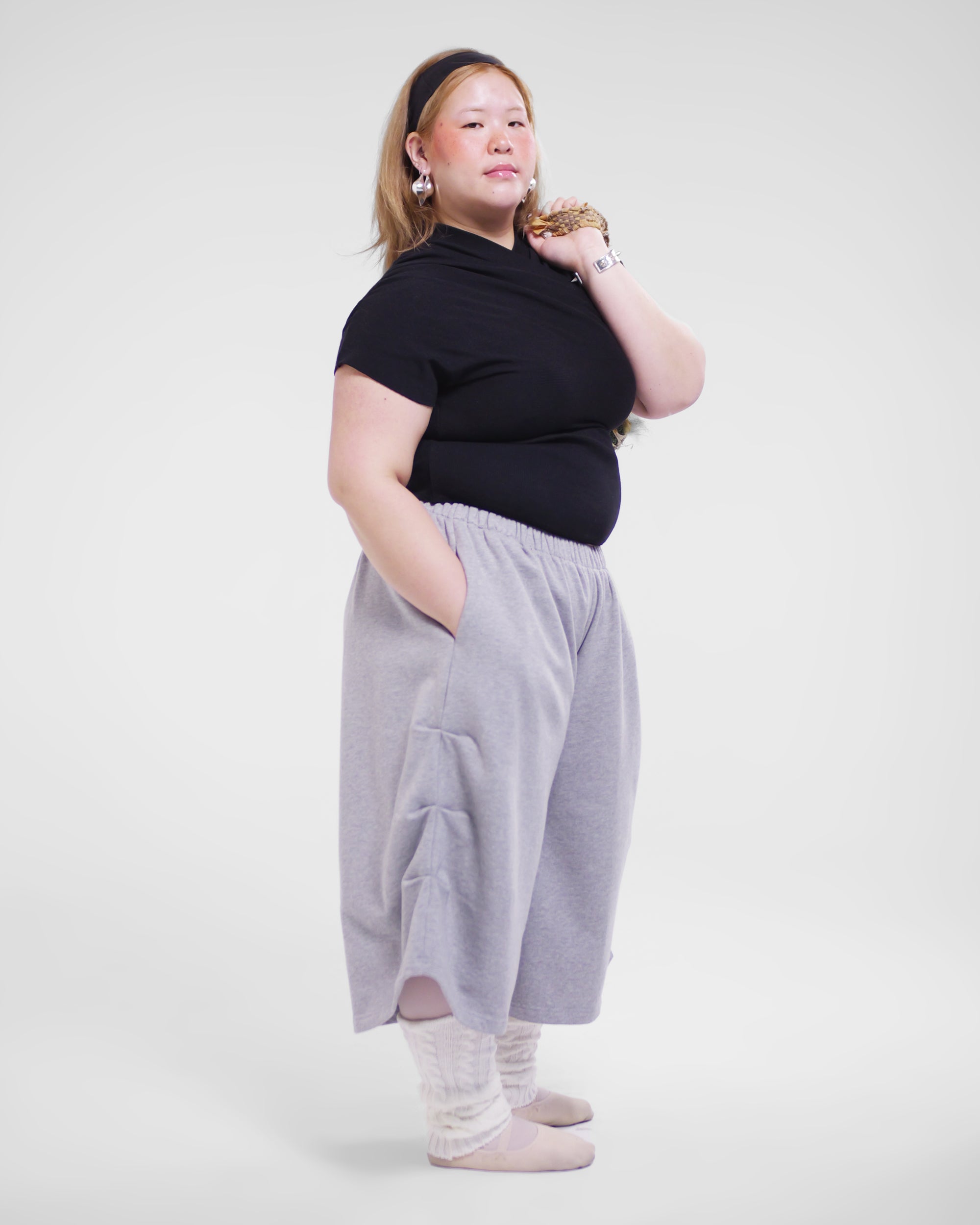 Kimono Ribbed Top in Black