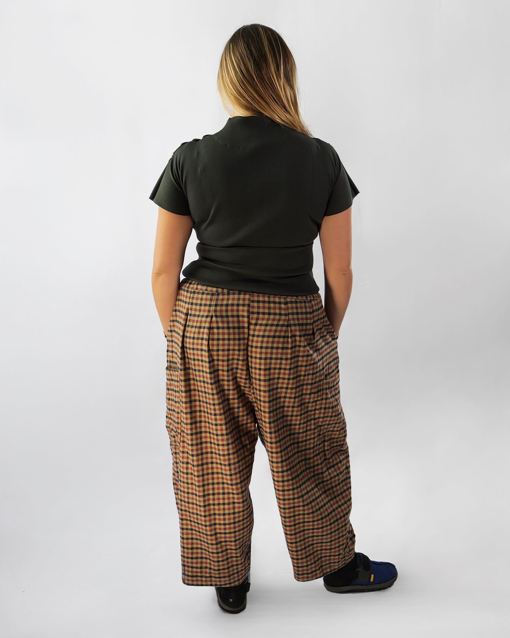 Lucky Pierrot Pant in Teddy Plaid