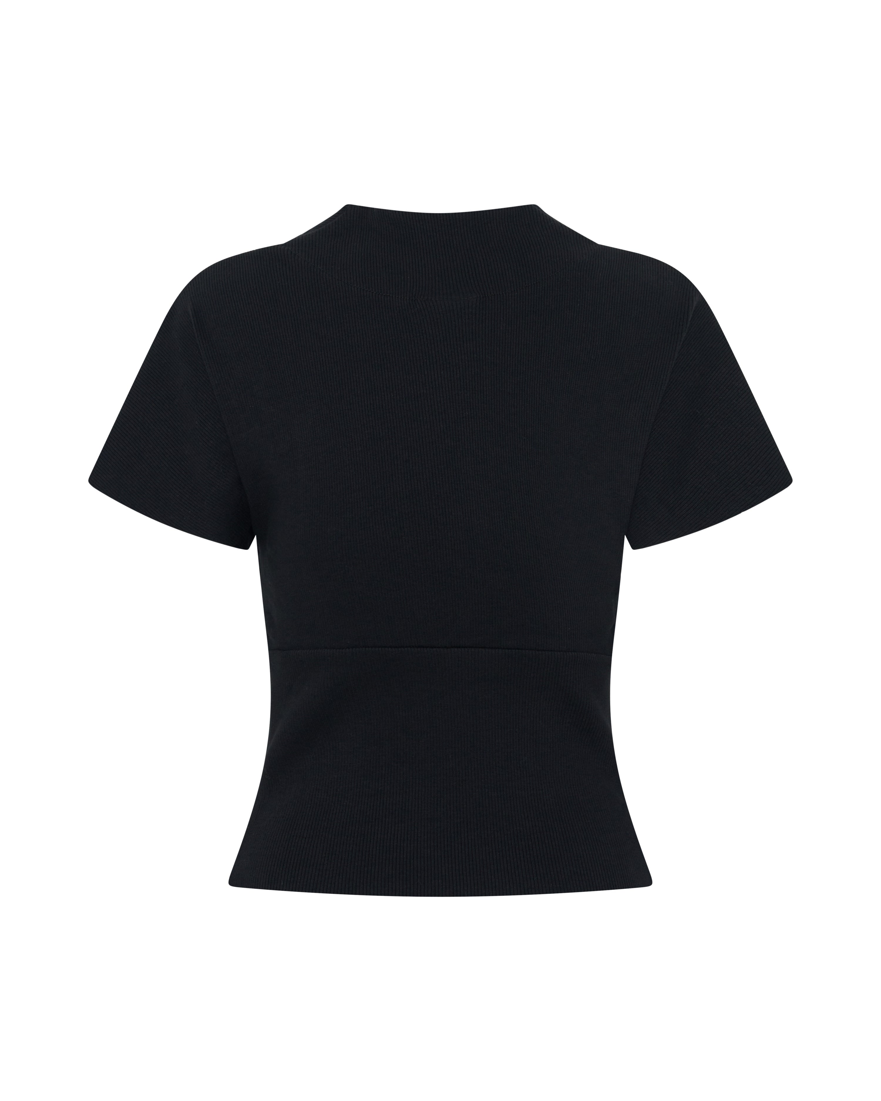 Kimono Ribbed Top in Black