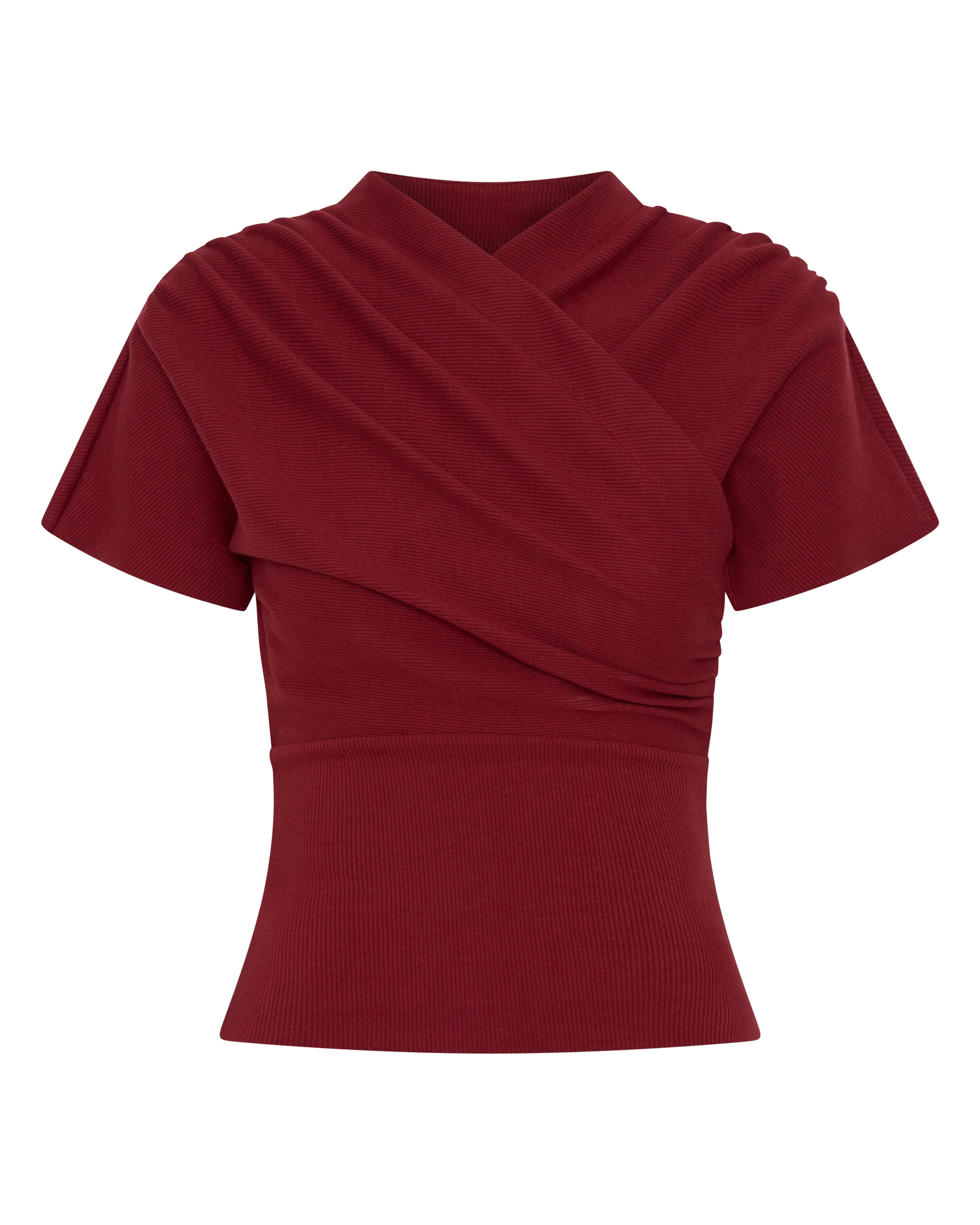 Kimono Ribbed Top in Paprika