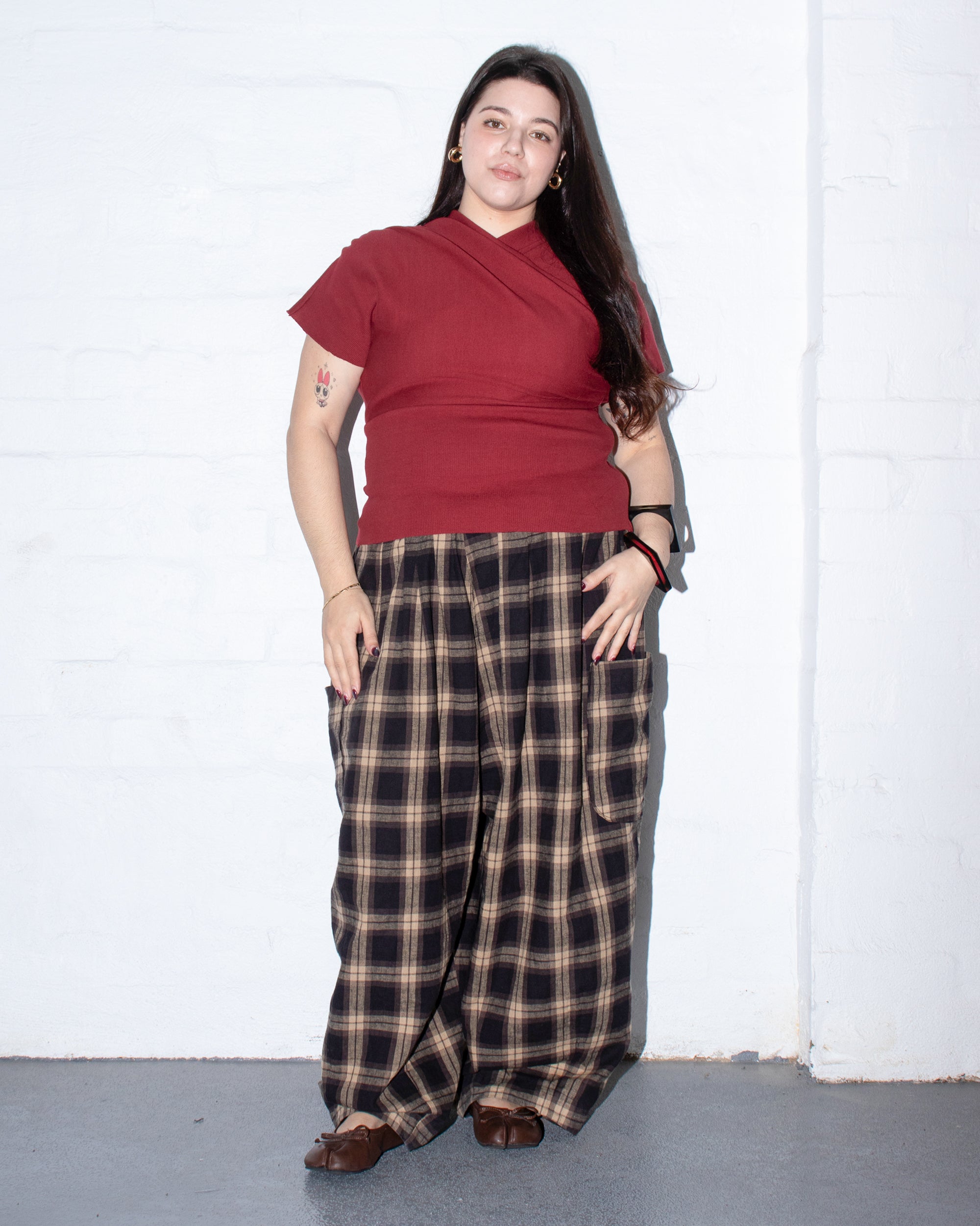 Kimono Ribbed Top in Paprika
