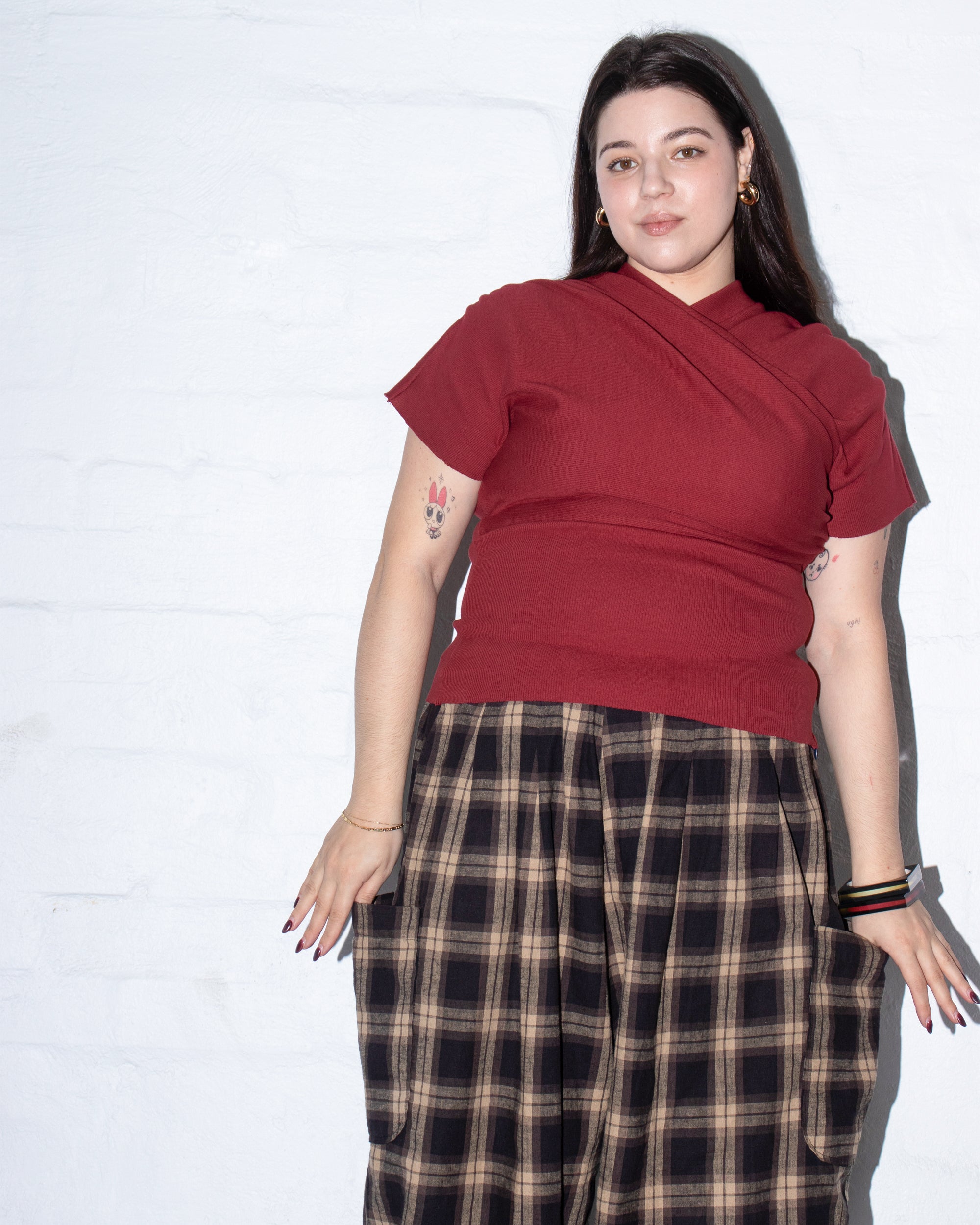 Kimono Ribbed Top in Paprika