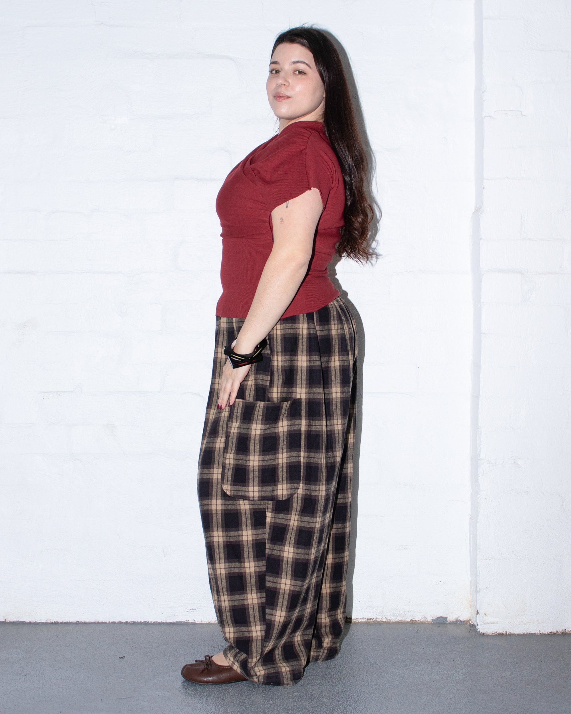 Kimono Ribbed Top in Paprika