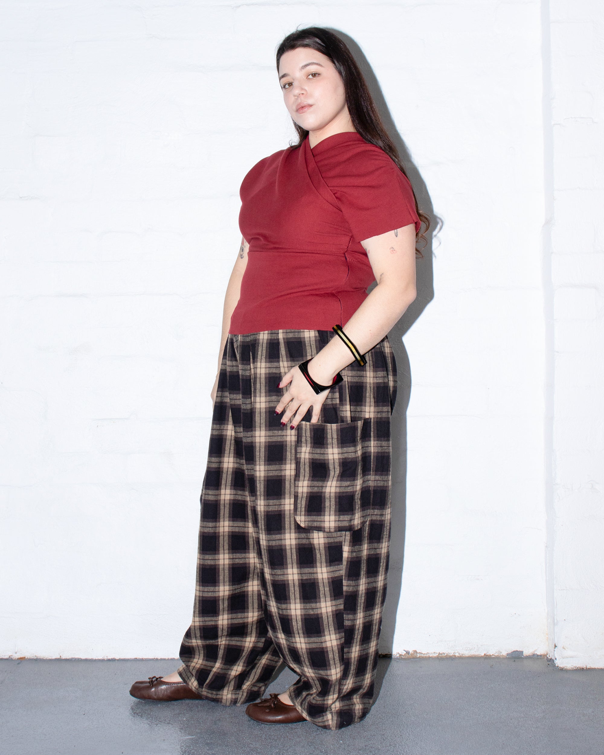 Kimono Ribbed Top in Paprika