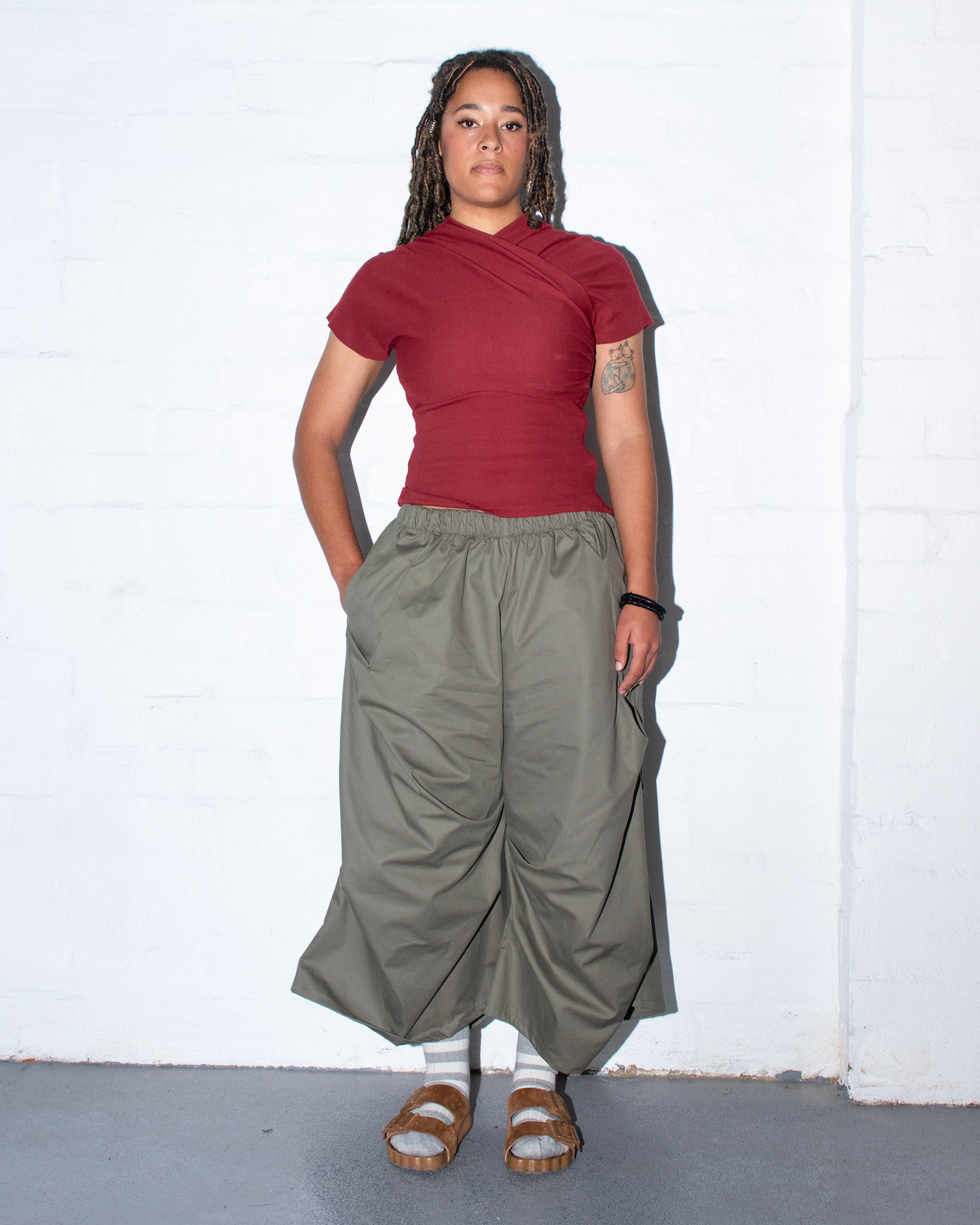 Kimono Ribbed Top in Paprika