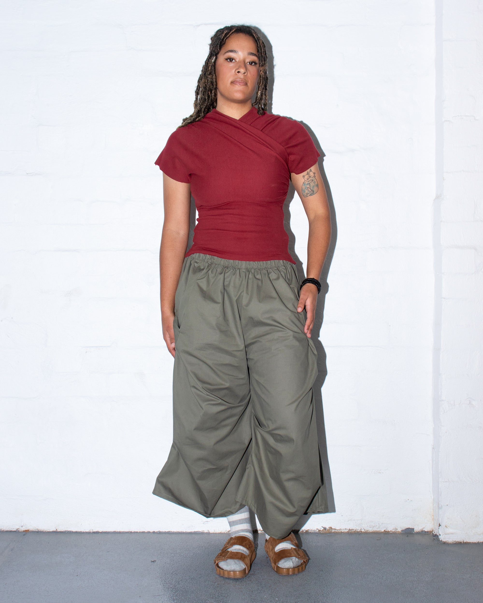 Kimono Ribbed Top in Paprika
