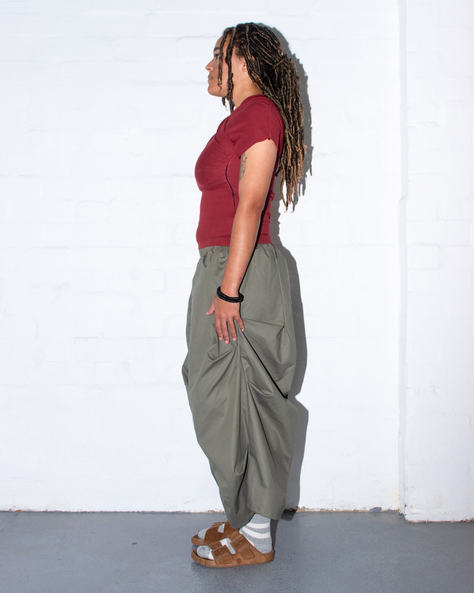 Kimono Ribbed Top in Paprika