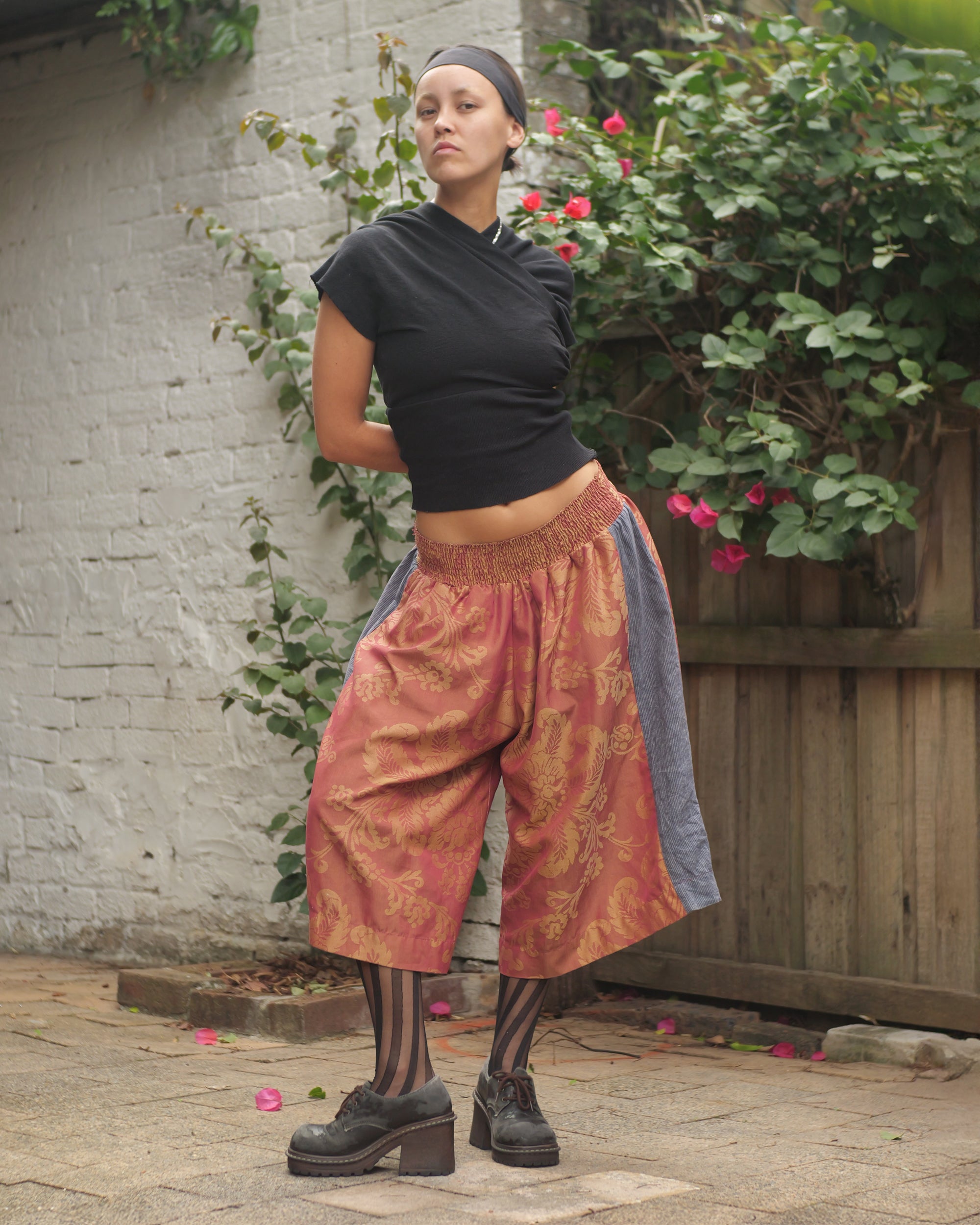 Kimono Ribbed Top in Black