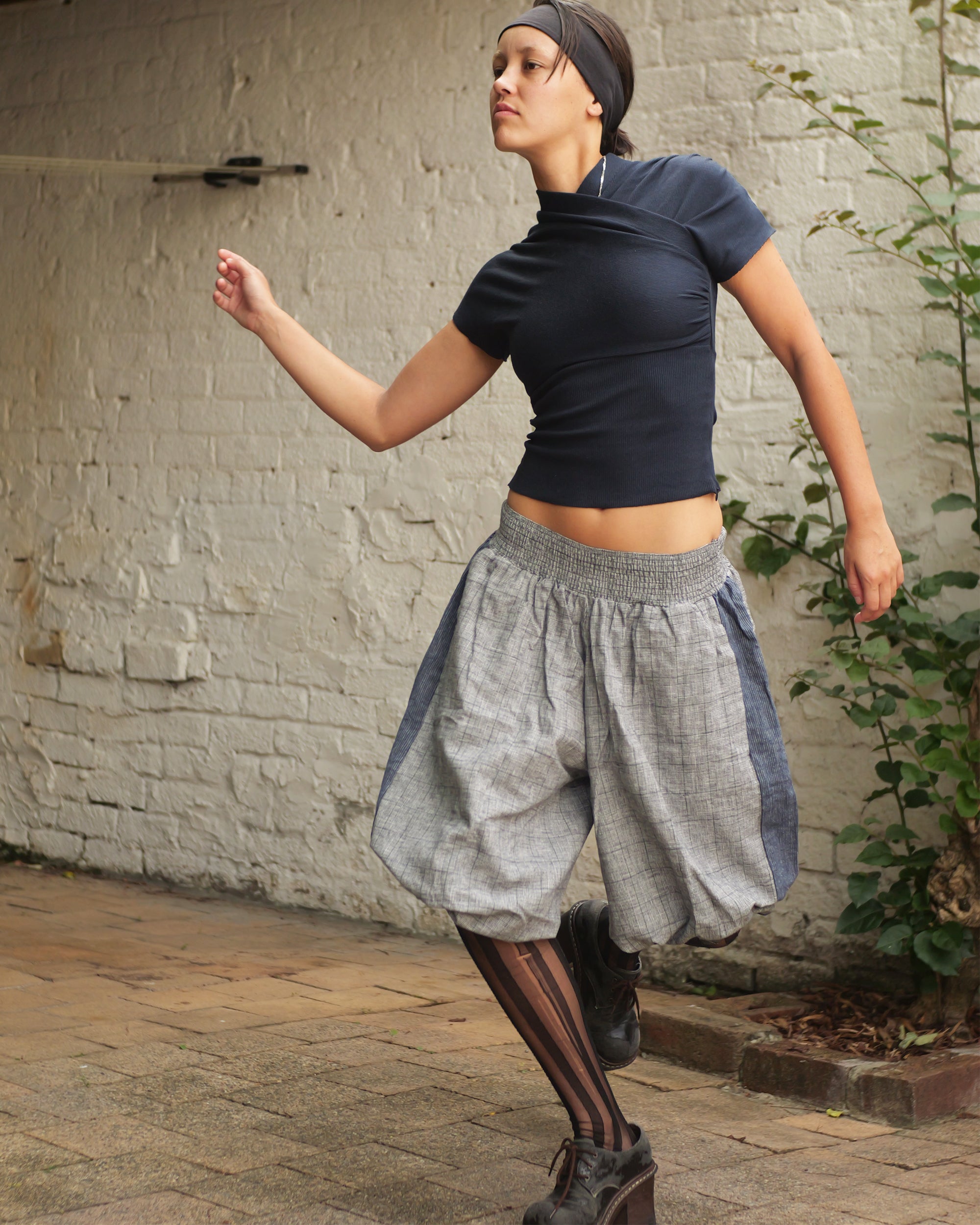 Kimono Ribbed Top in Navy