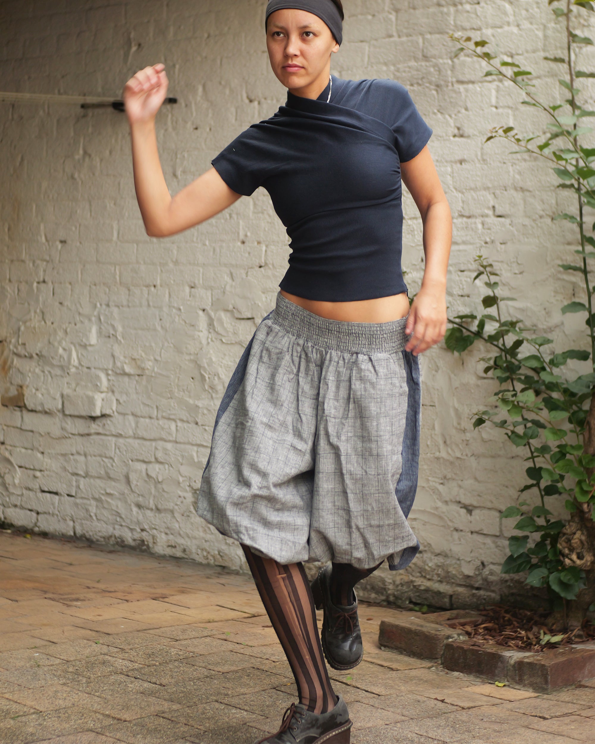 Hiro Shorts in Grey Plaid