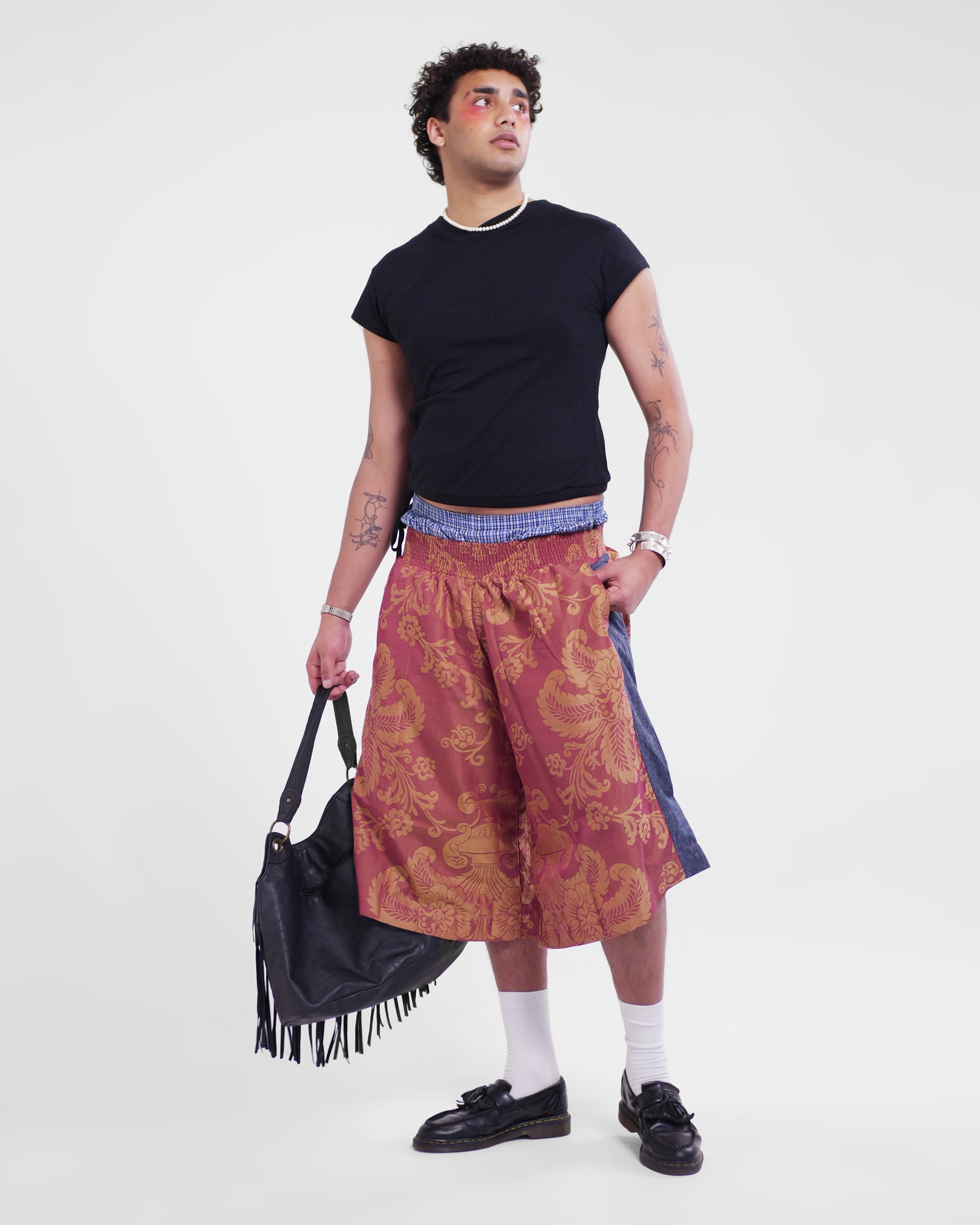 Hiro Shorts in Jacquard / Hemp Pinstripe