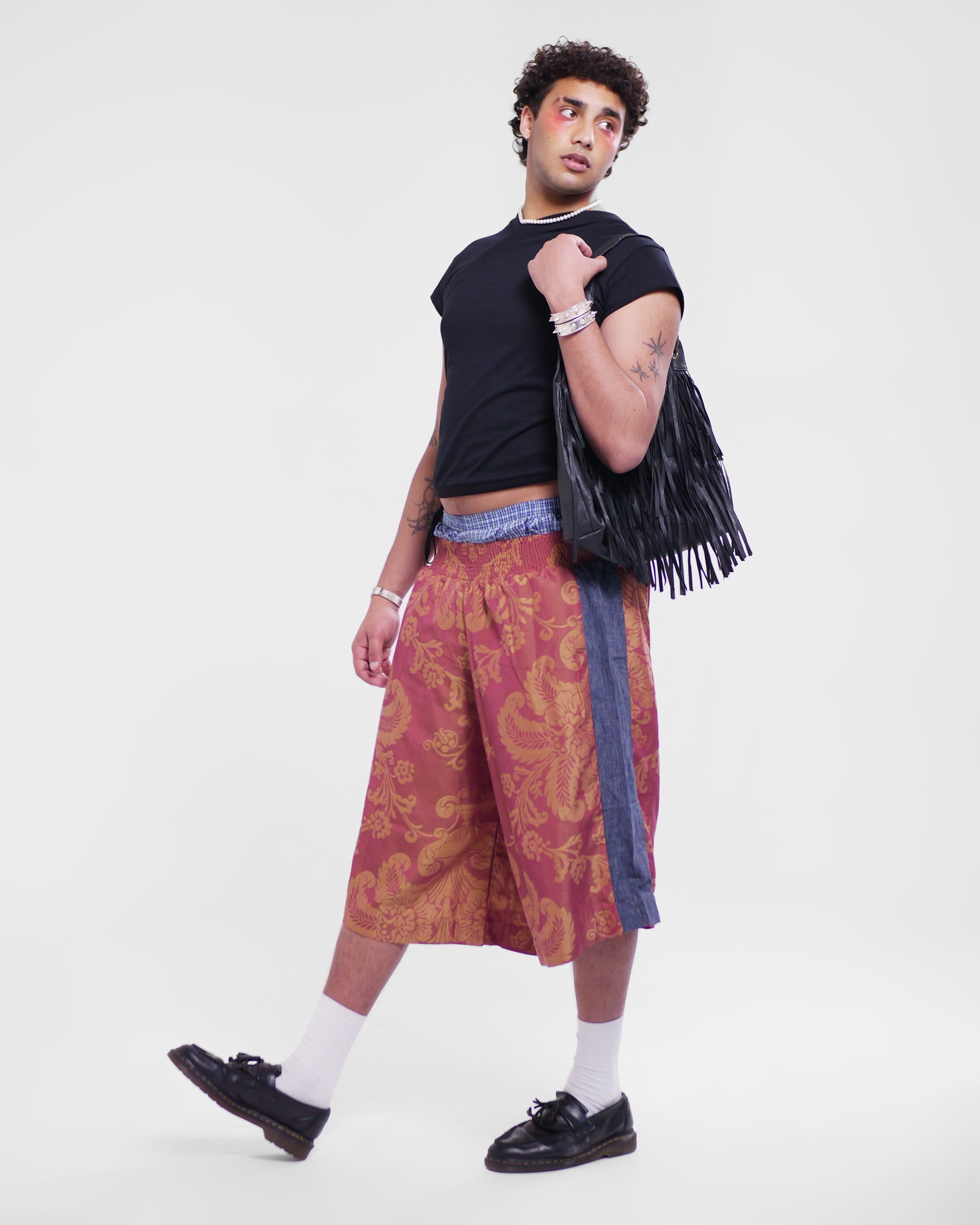 Hiro Shorts in Jacquard / Hemp Pinstripe