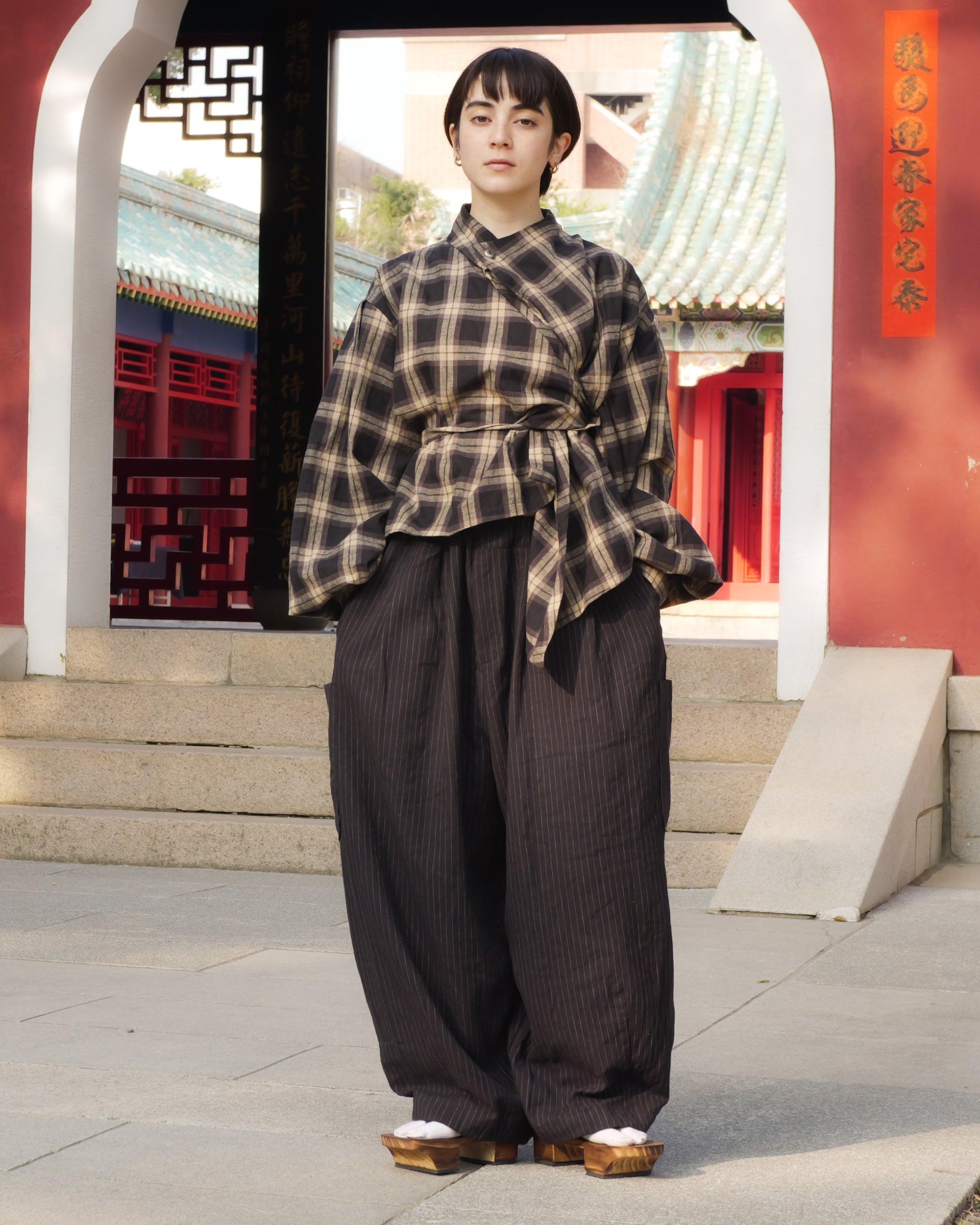 Lucky Pierrot Pant V2 in Black Pinstripe