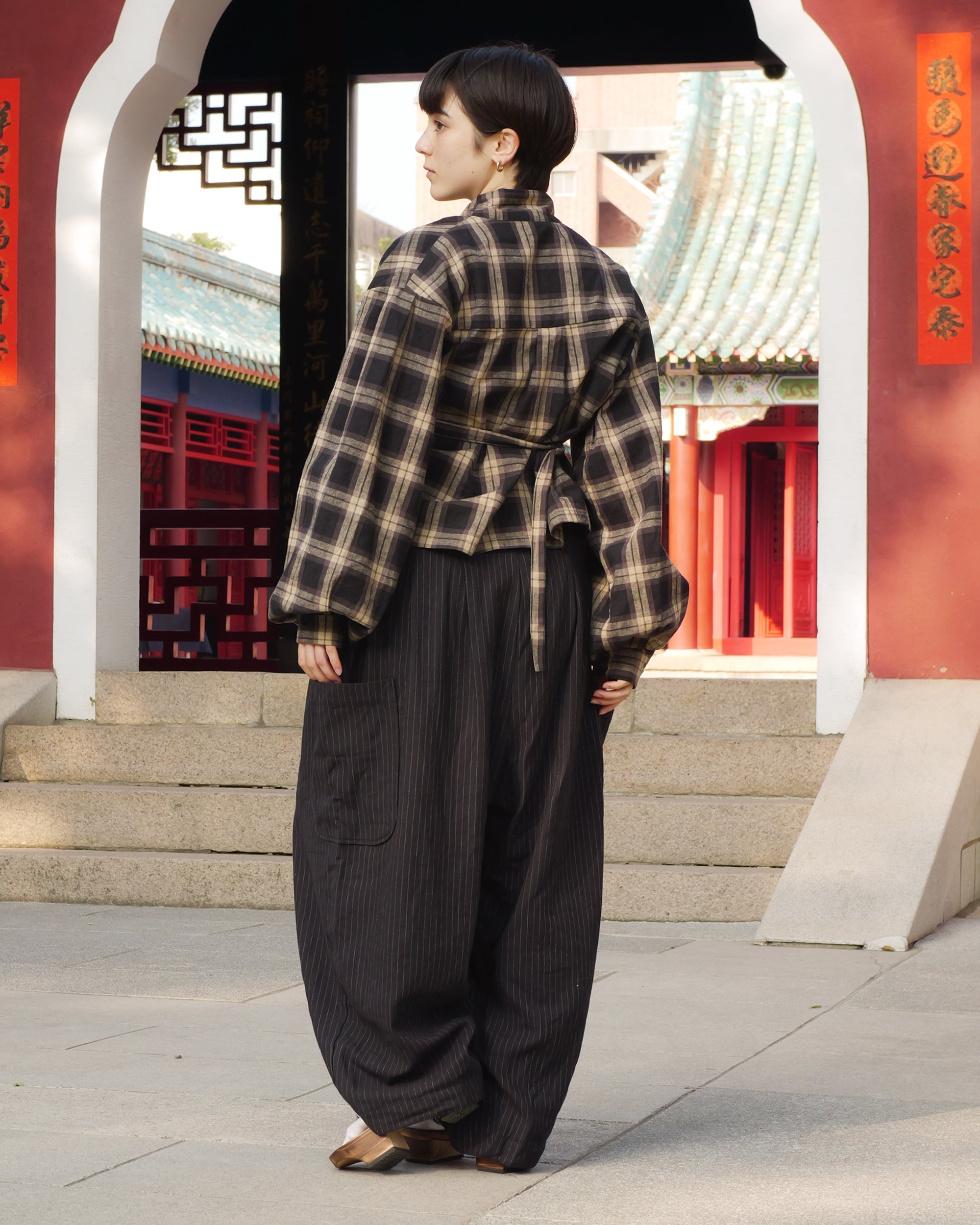 Lucky Pierrot Pant V2 in Black Pinstripe